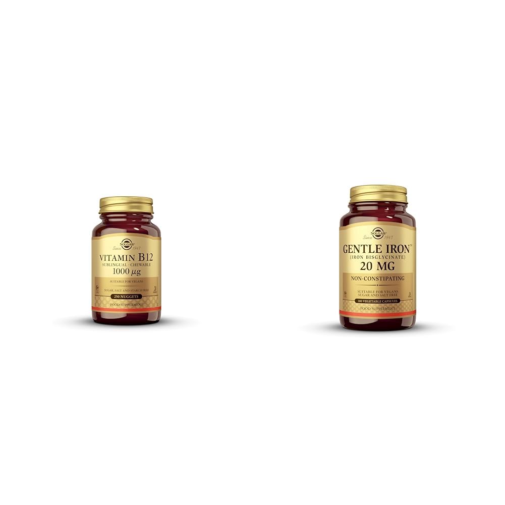 SOLGAR vitamina B12 1000 mcg 250 unidades y hierro suave estómago sensible