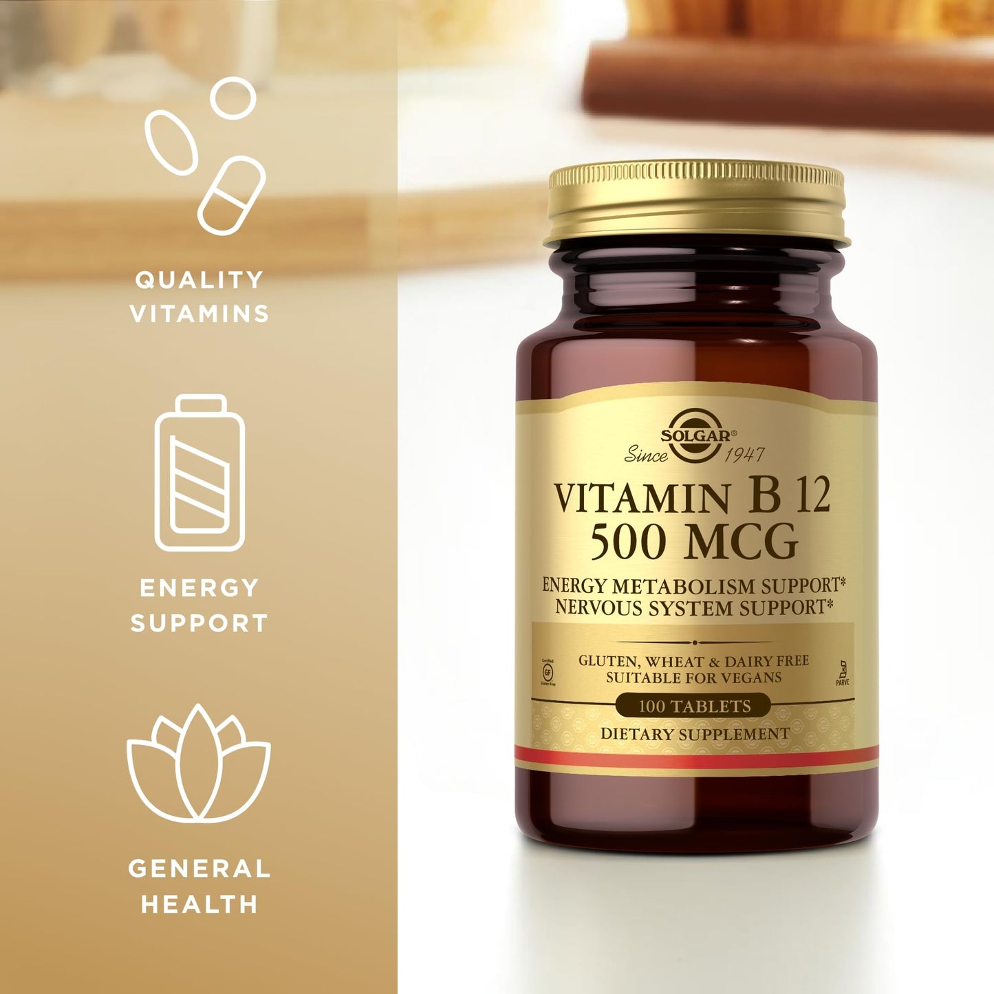 Solgar vitamina b12 frasco 100 tabletas para energia