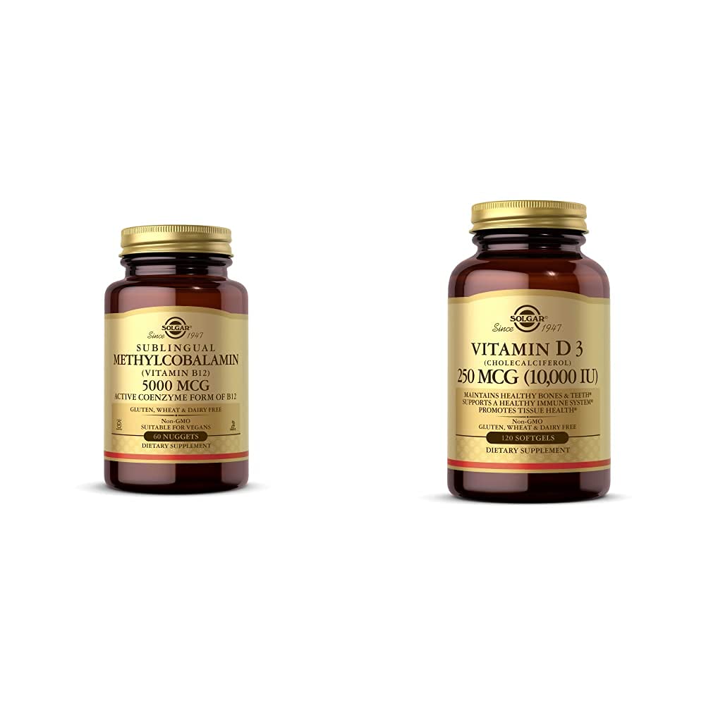 Solgar vitamina B12 metilcobalamina y vitamina D3 envase
