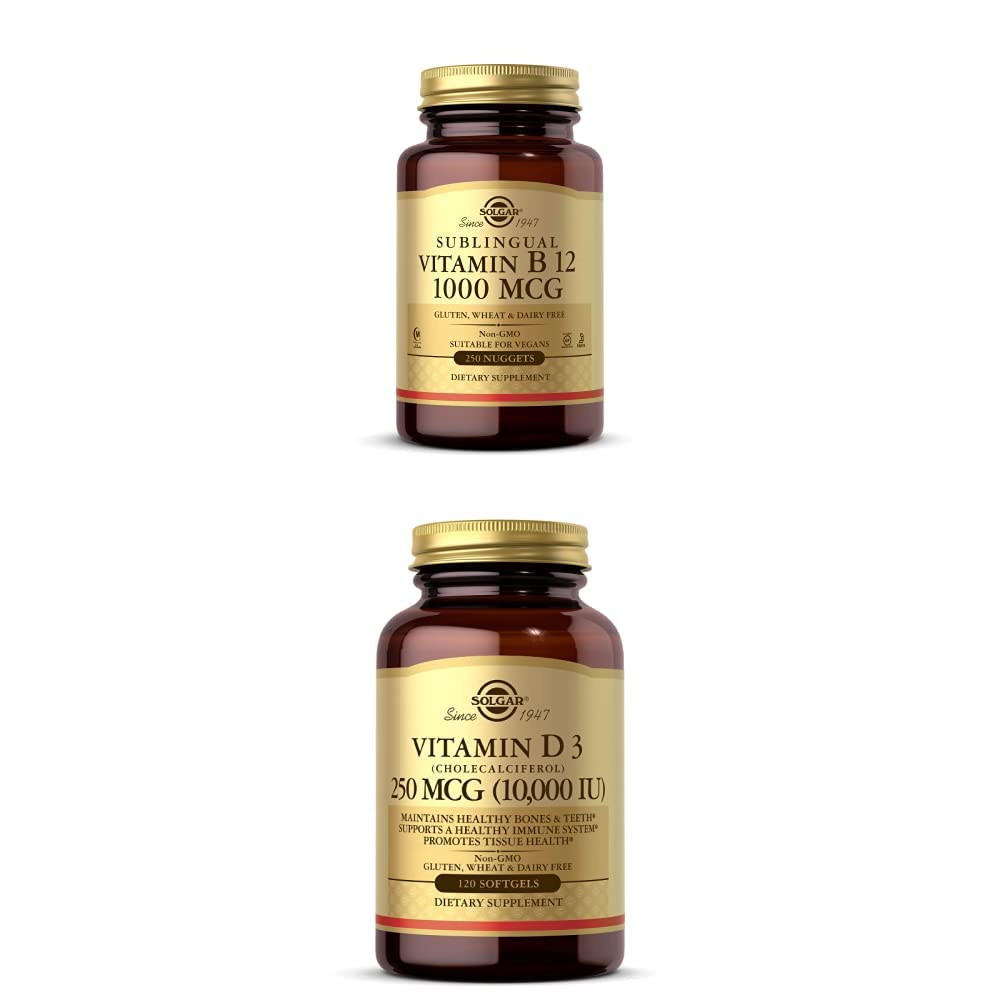 Solgar vitamina B12 y vitamina D3 120 cápsulas blandas