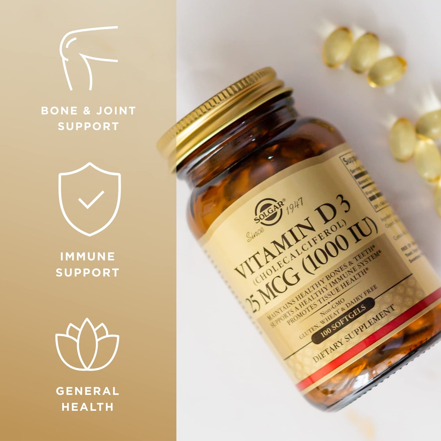 Cápsulas Solgar Vitamin D3 para fuerza ósea