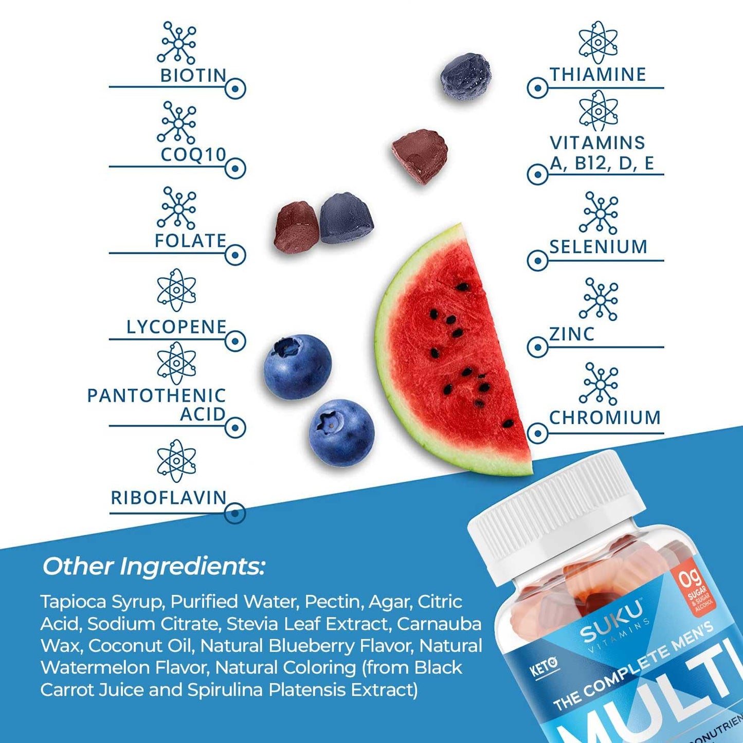 Vitaminas para hombres SUKU, soporte inmune y energético.