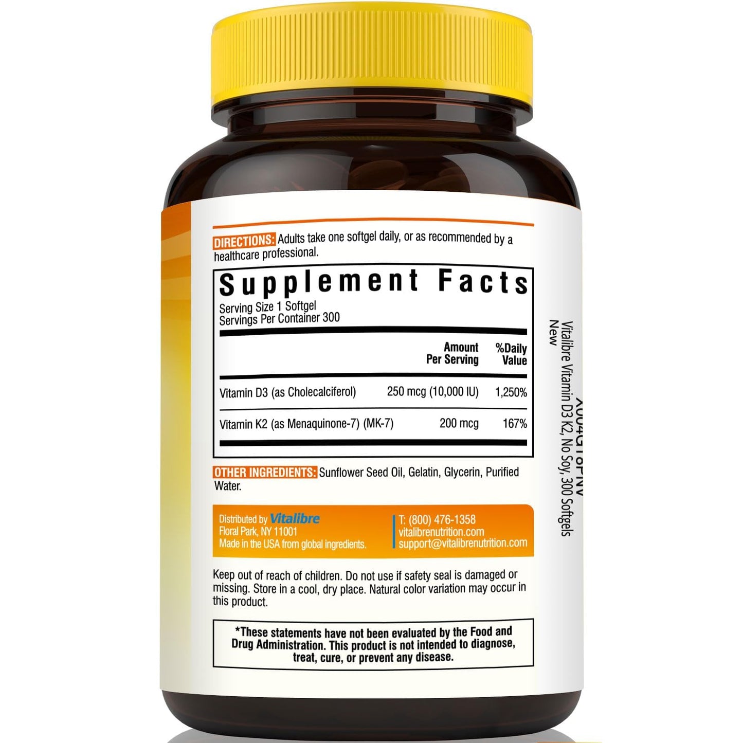 Soporte inmune y huesos suplemento vitamina D3 K2 Vitalibre