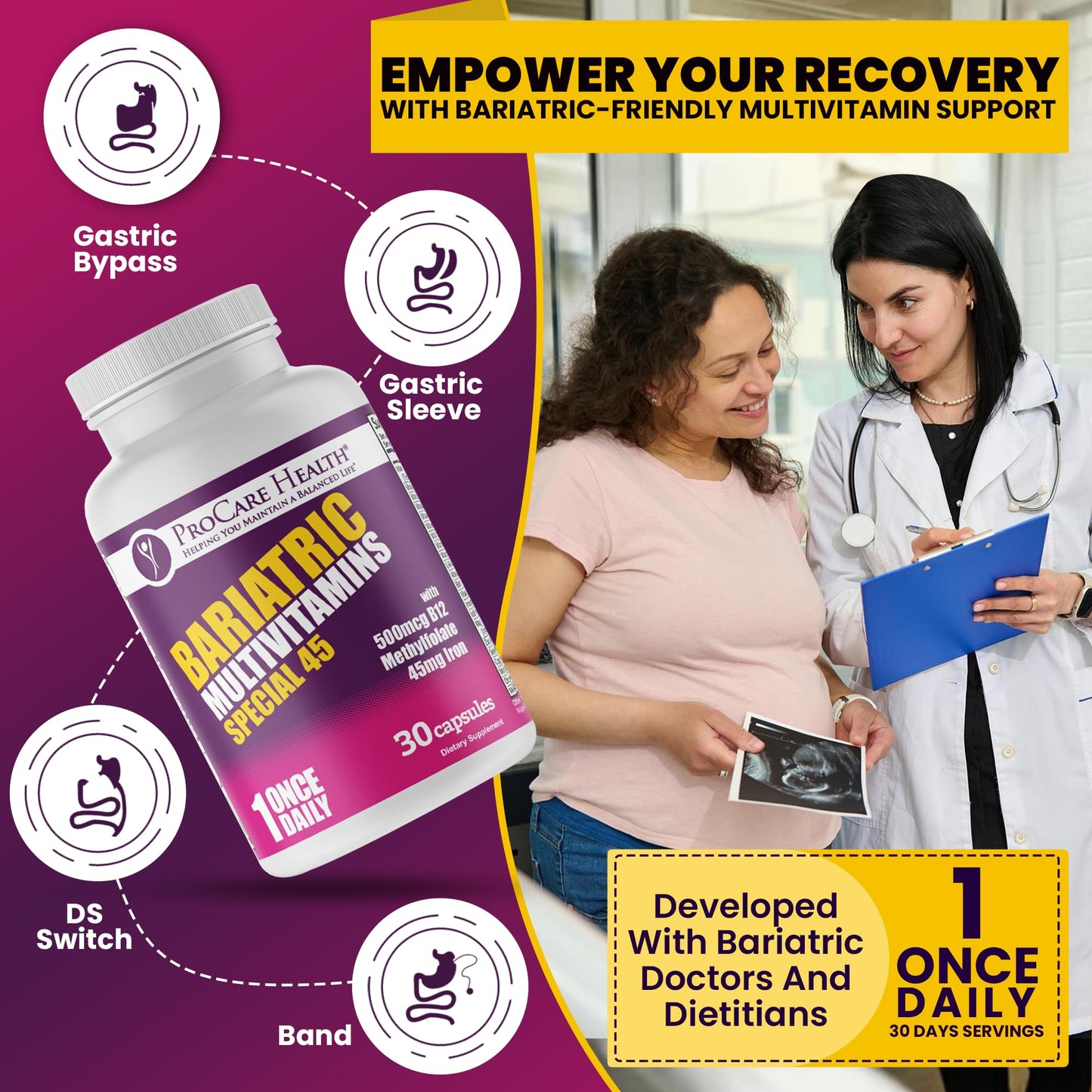 soporte multivitamínico para recuperación post cirugía