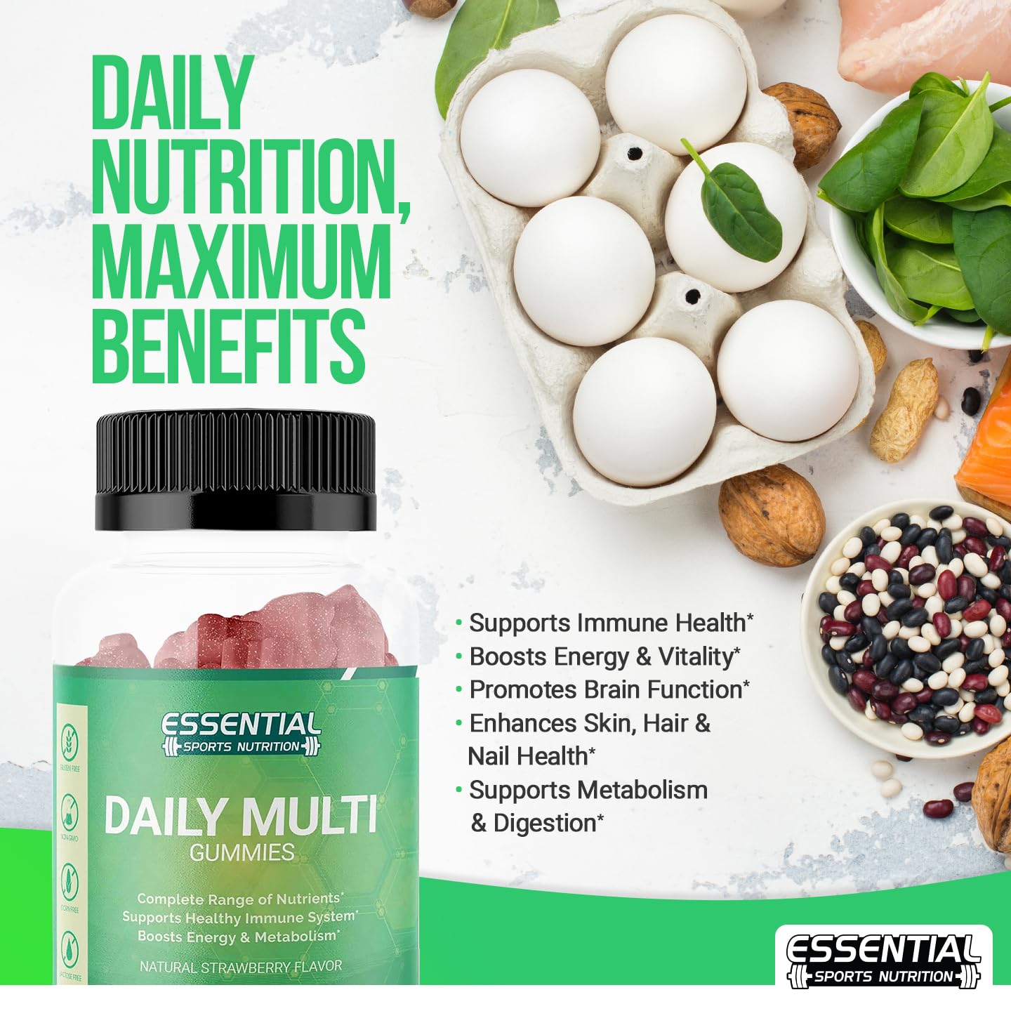 Información sobre soporte de salud con gomas multivitamínicas.