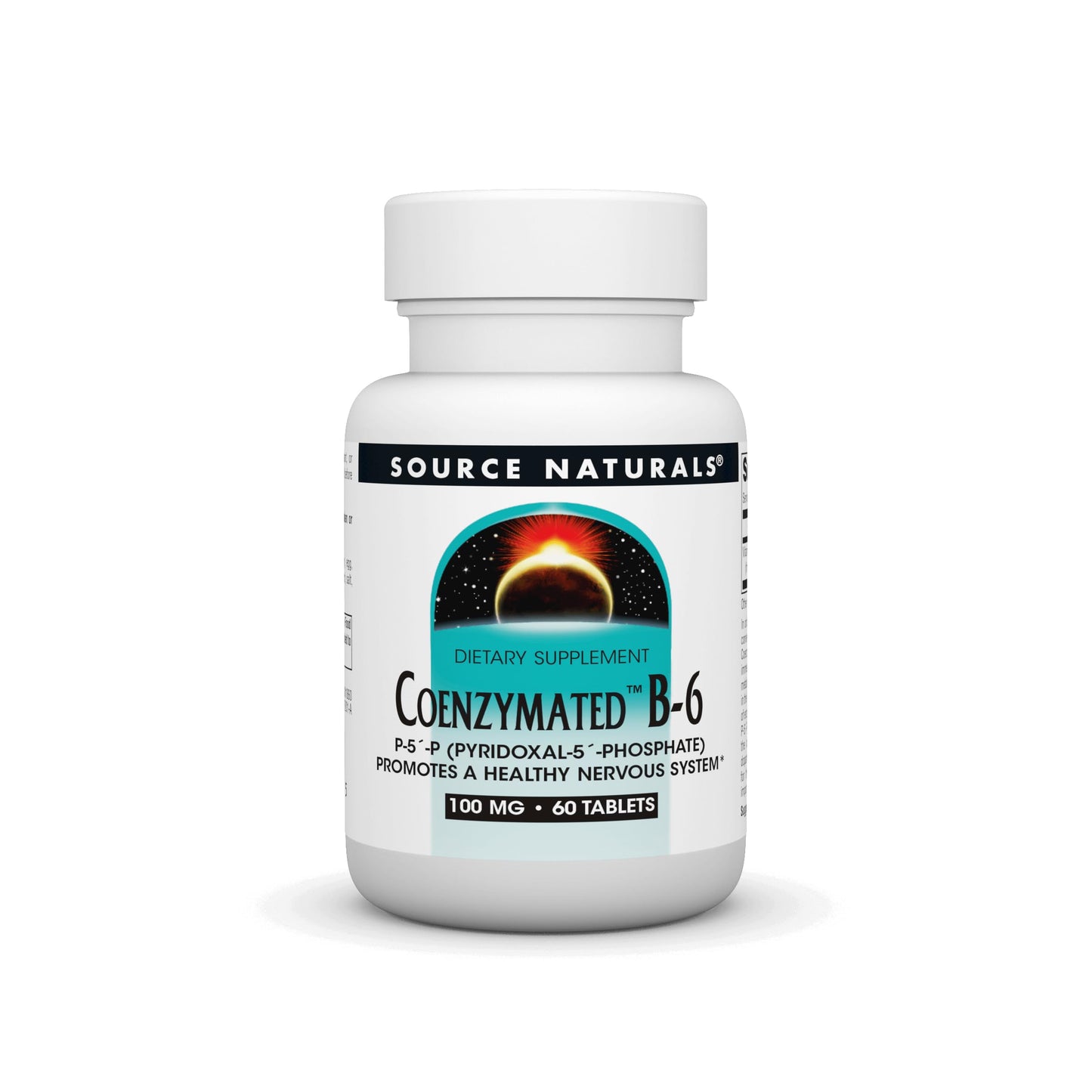 Source Naturals B-6 coenzimado 100mg 60 tabletas frontal