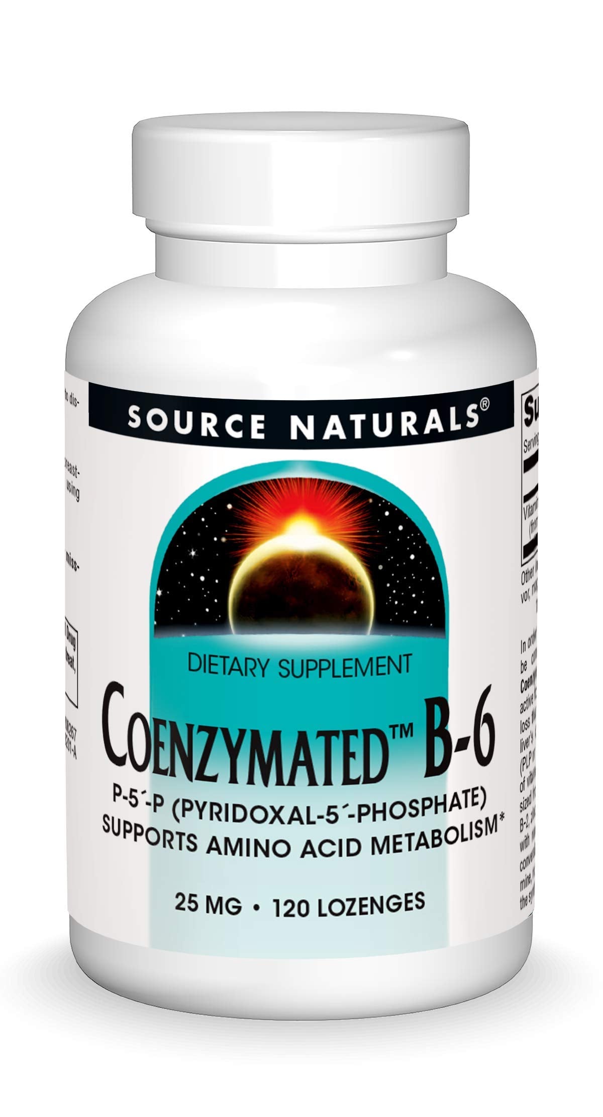 Frasco Source Naturals Coenzymated B-6 25mg pastillas sabor rápido