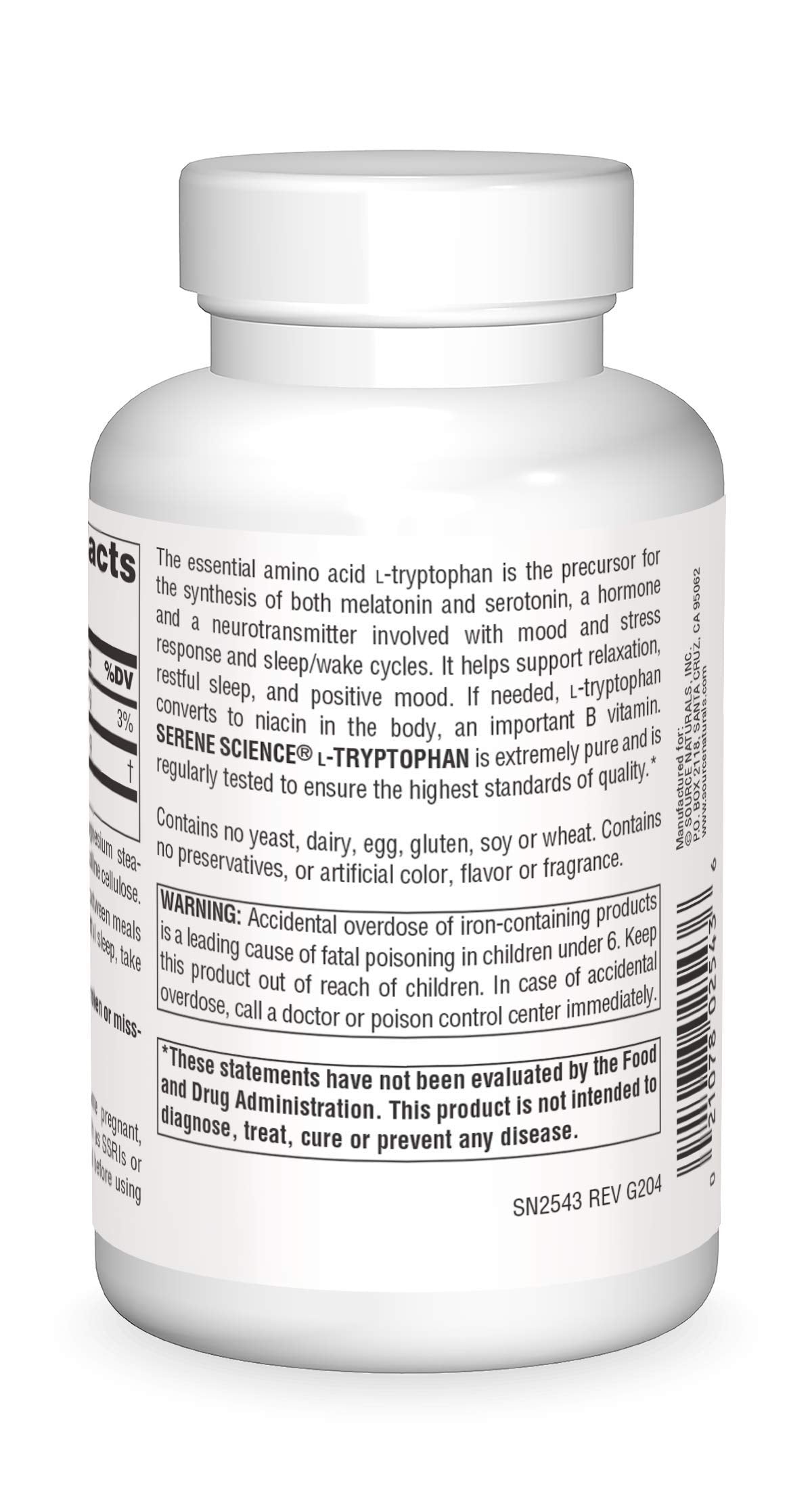 Source Naturals L-Triptófano Informaciones de Suplementos