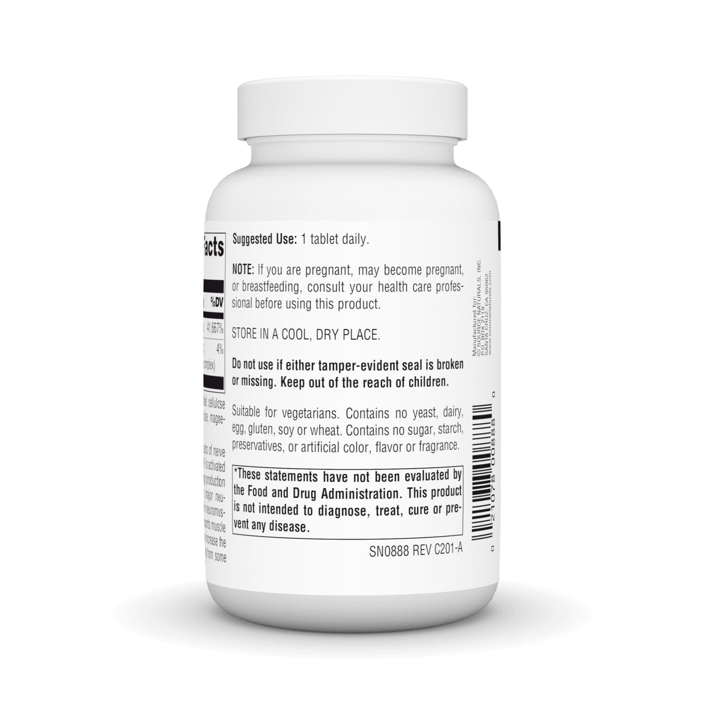Source Naturals suplemento vitamina B-1 tiamina alta potencia 100 tabletas
