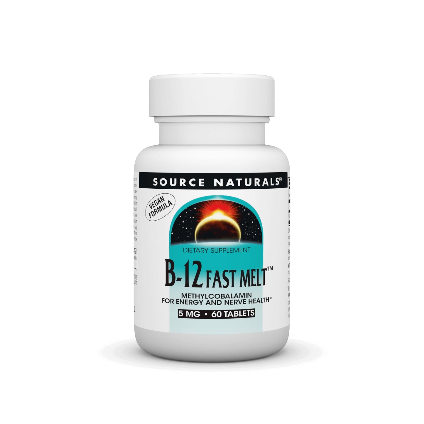 Botella Vitamina B-12 Source Naturals 60 tabletas veganas disolución rápida