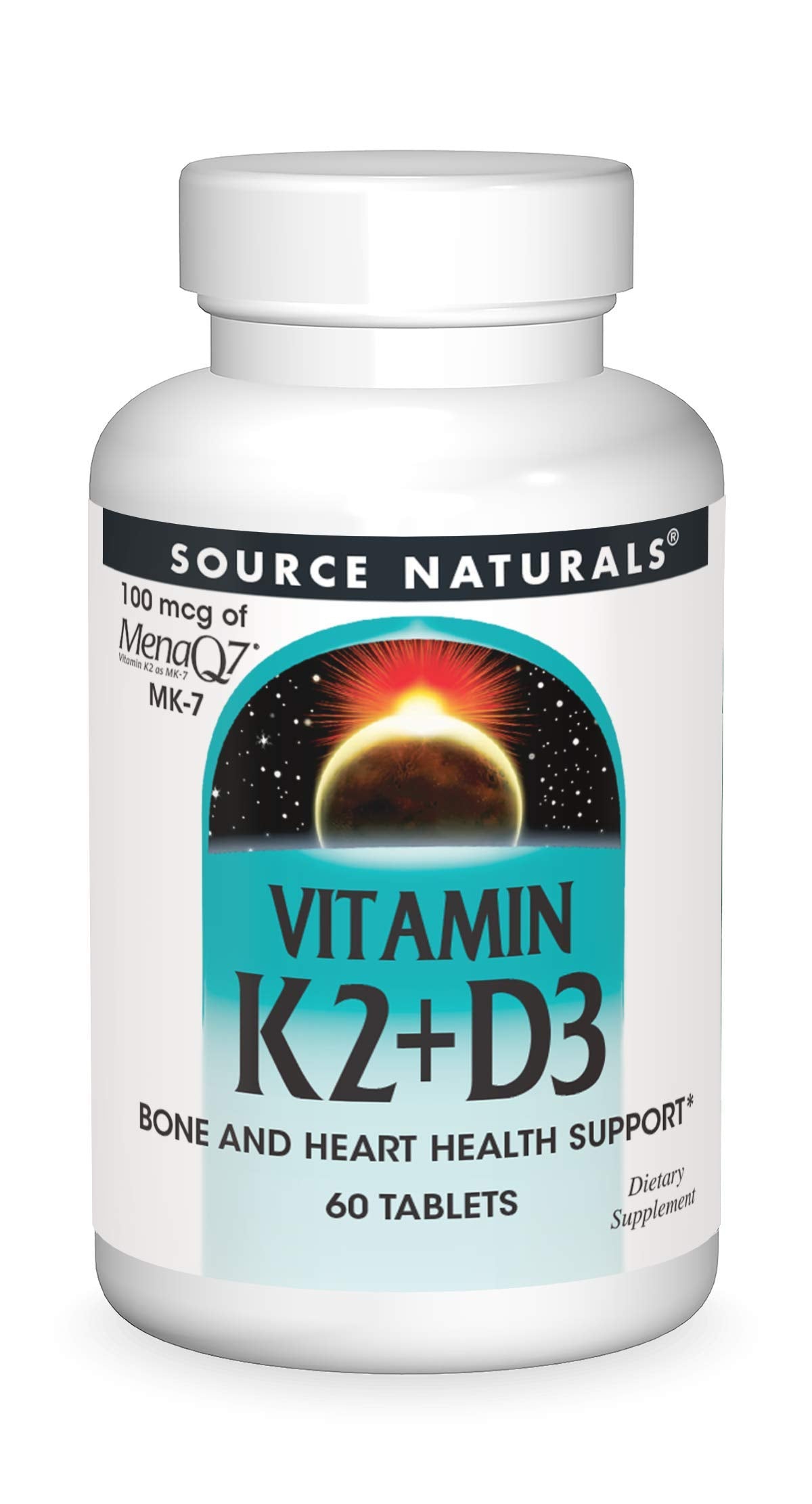 Source Naturals vitamina k2 d3 suplemento para huesos corazón 60 tabletas
