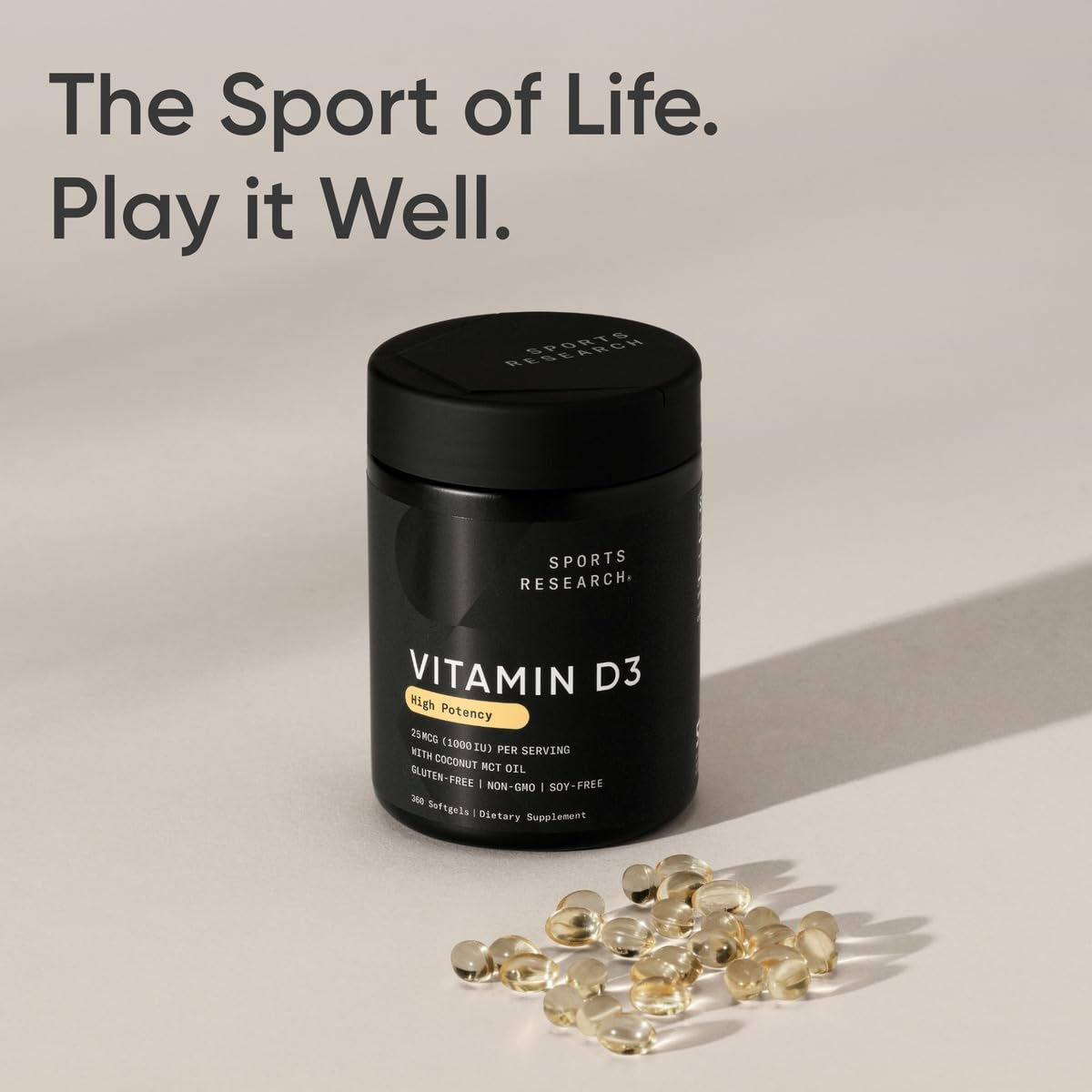 Sports Research vitamina D3 cápsulas detalle