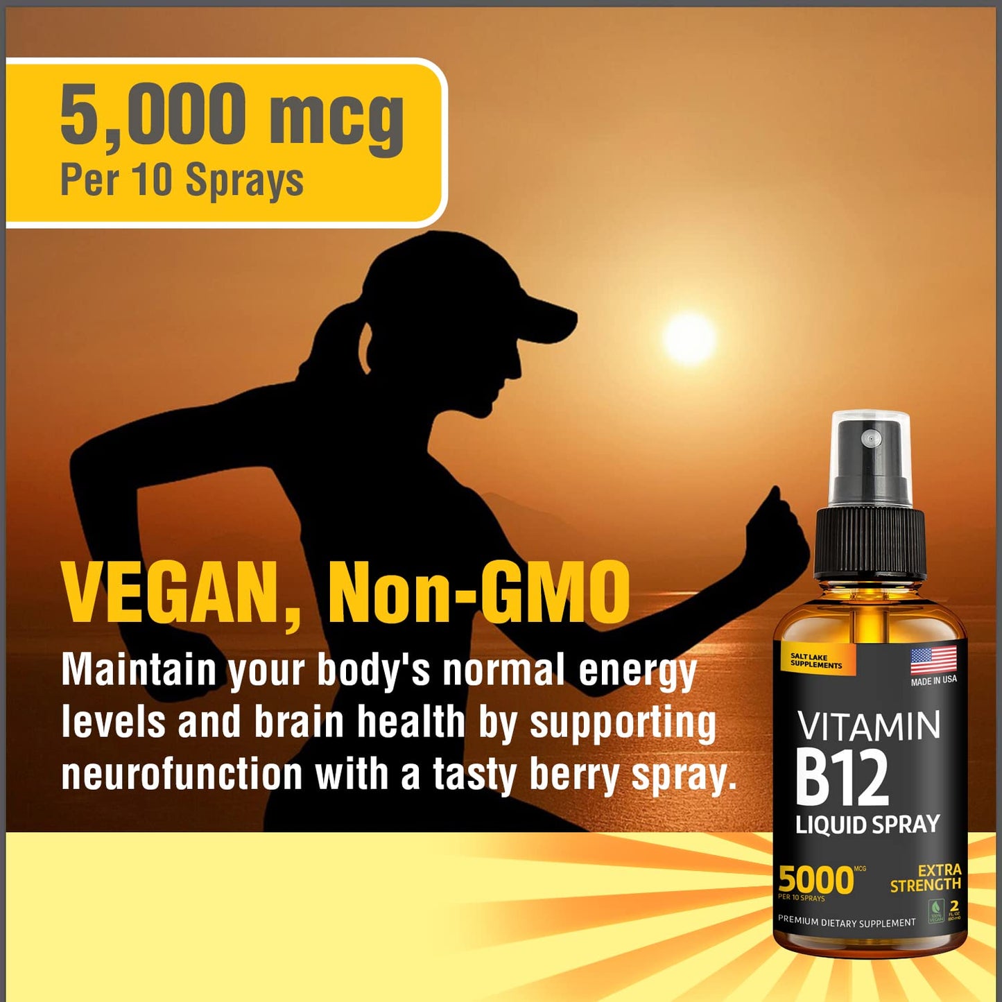 Spray líquido de vitamina b12 metilcobalamina para energía
