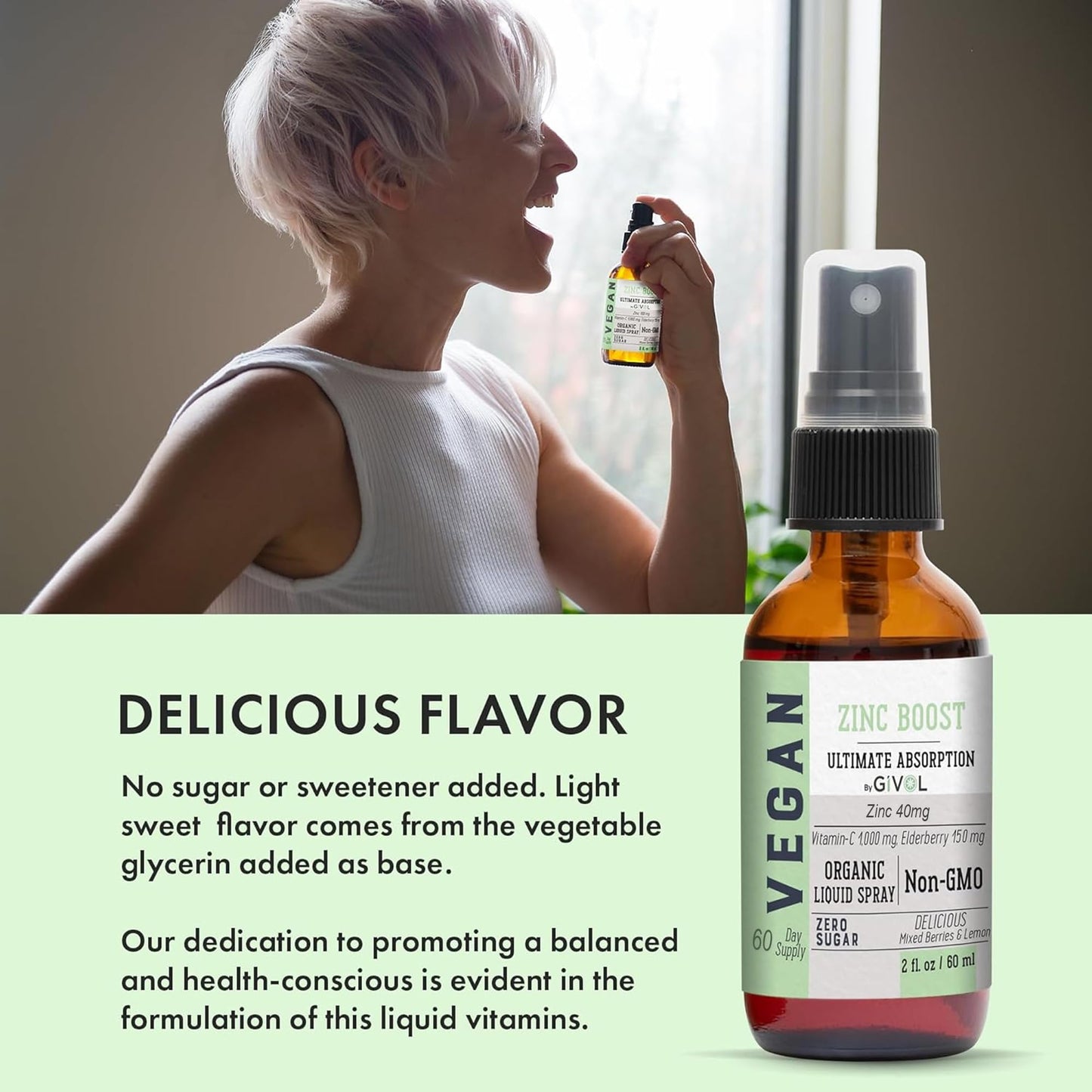 Spray natural vegano vitamina B12 y zinc GIVOL