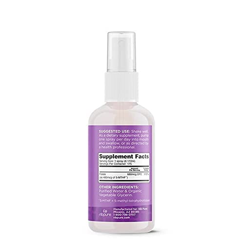 Spray nbpure vitamina b9 acido folico liquido para uso diario