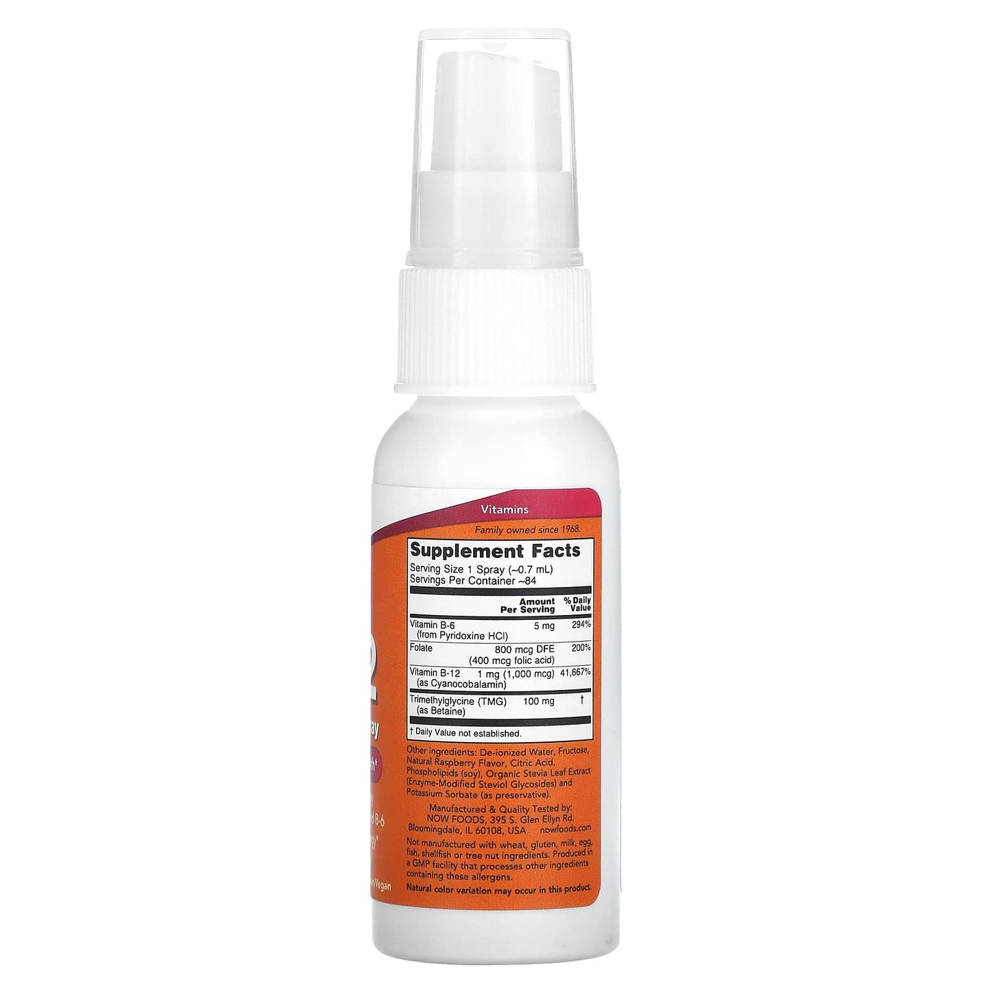 Spray de vitamina B-12 NOW Foods 2 onzas