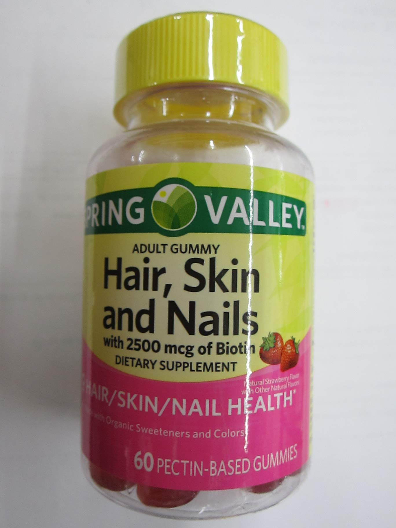 Spring Valley gomitas biotina 2500 mcg sabor fresa paquete doble