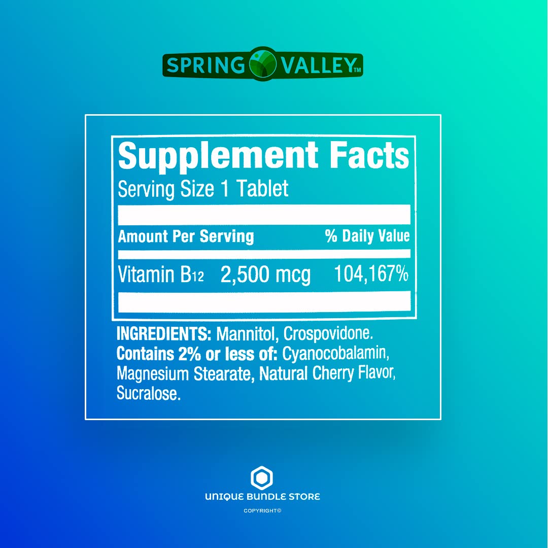 Spring Valley Vitamina B12 sin gluten ni lactosa
