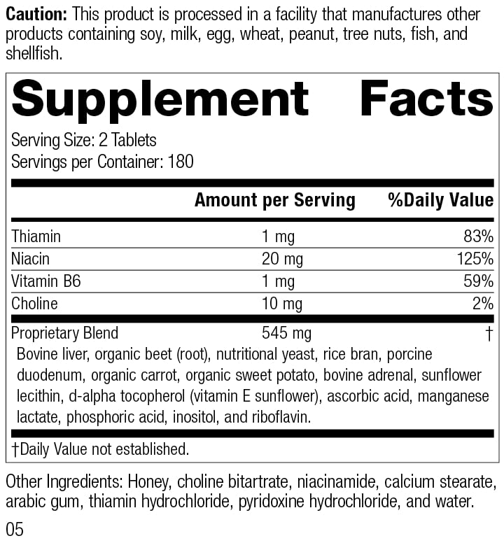 Standard Process Cataplex B GF cápsulas tabletas sin gluten