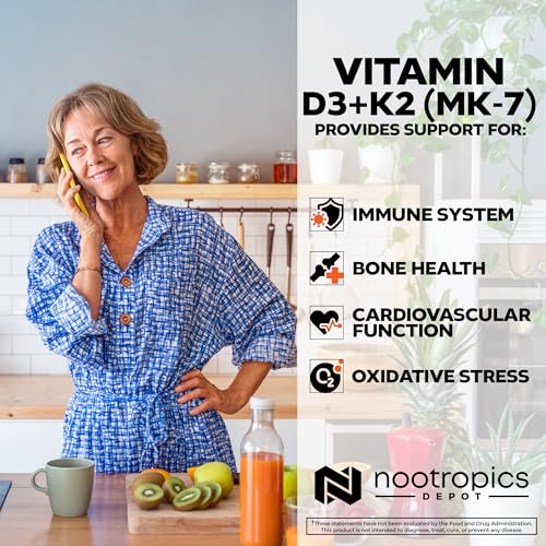 Suministro anual vitaminas D3 K2 con vitamina C Nootropics Depot