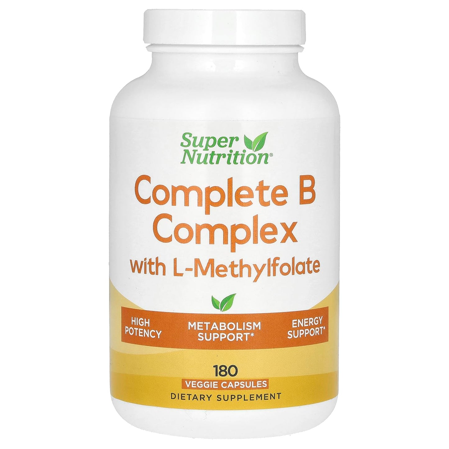 Super Nutrition complejo B L-metilfolato 180 cápsulas veganas