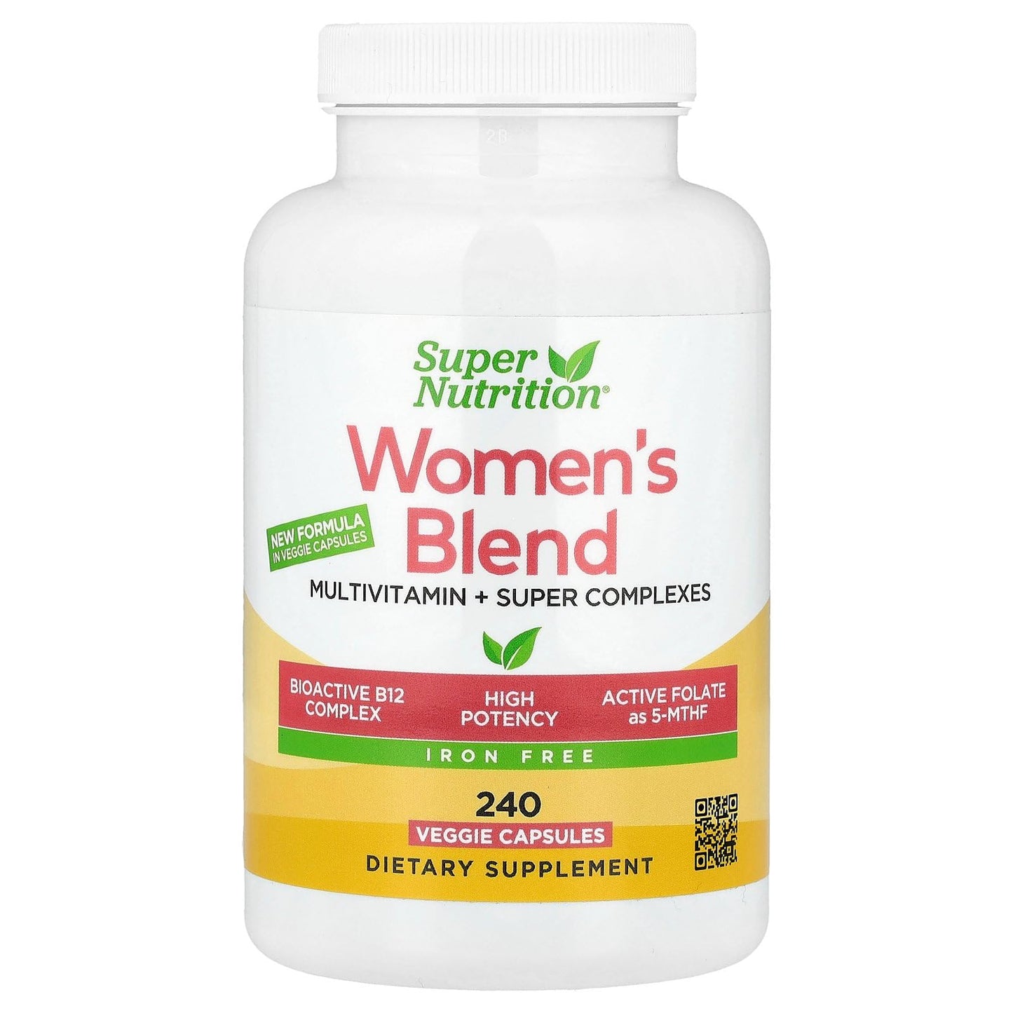 Frasco Super Nutrition multivitamínico para mujeres 240 cápsulas