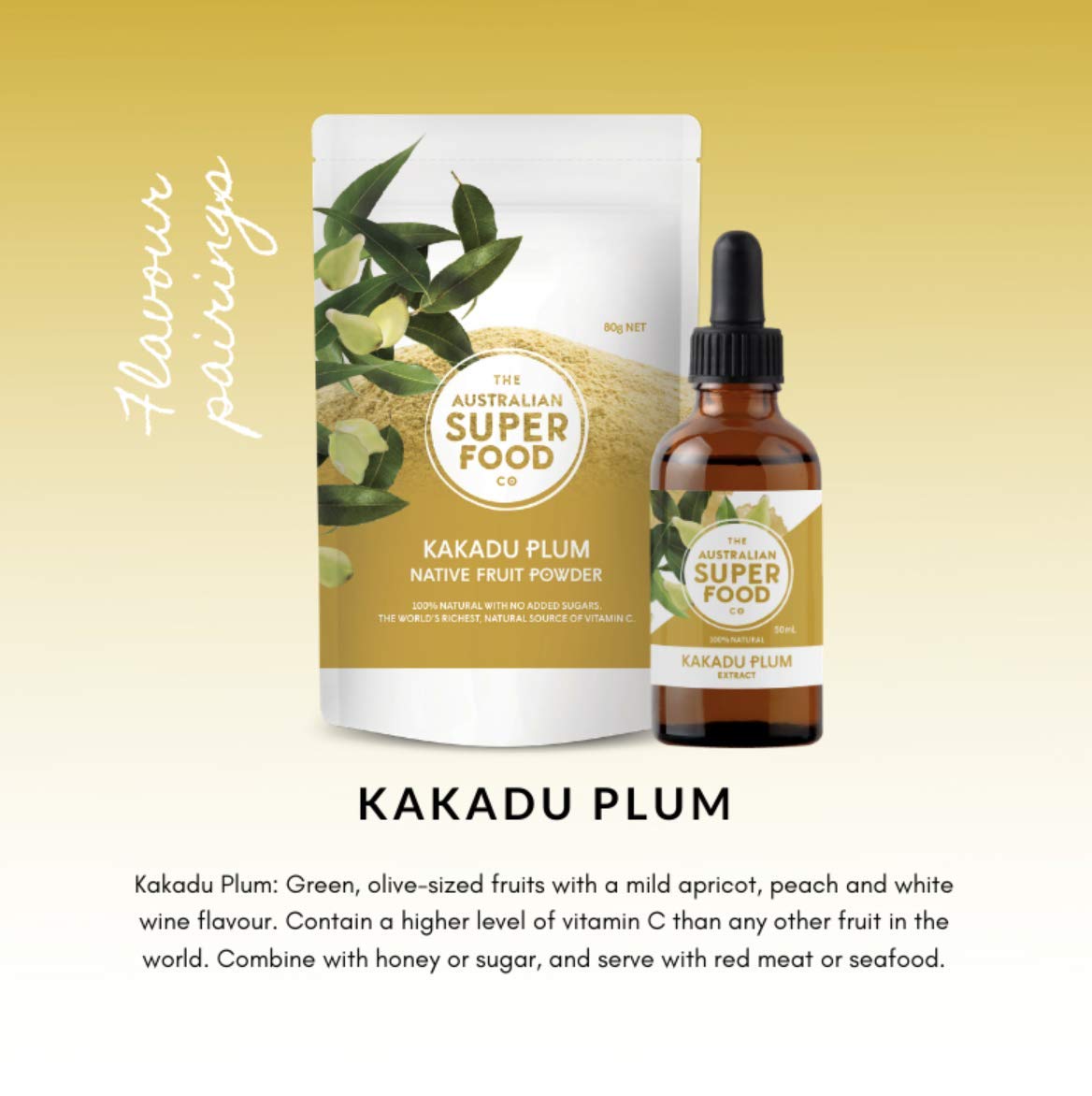 Superalimento ciruela kakadu en polvo para smoothies y postres