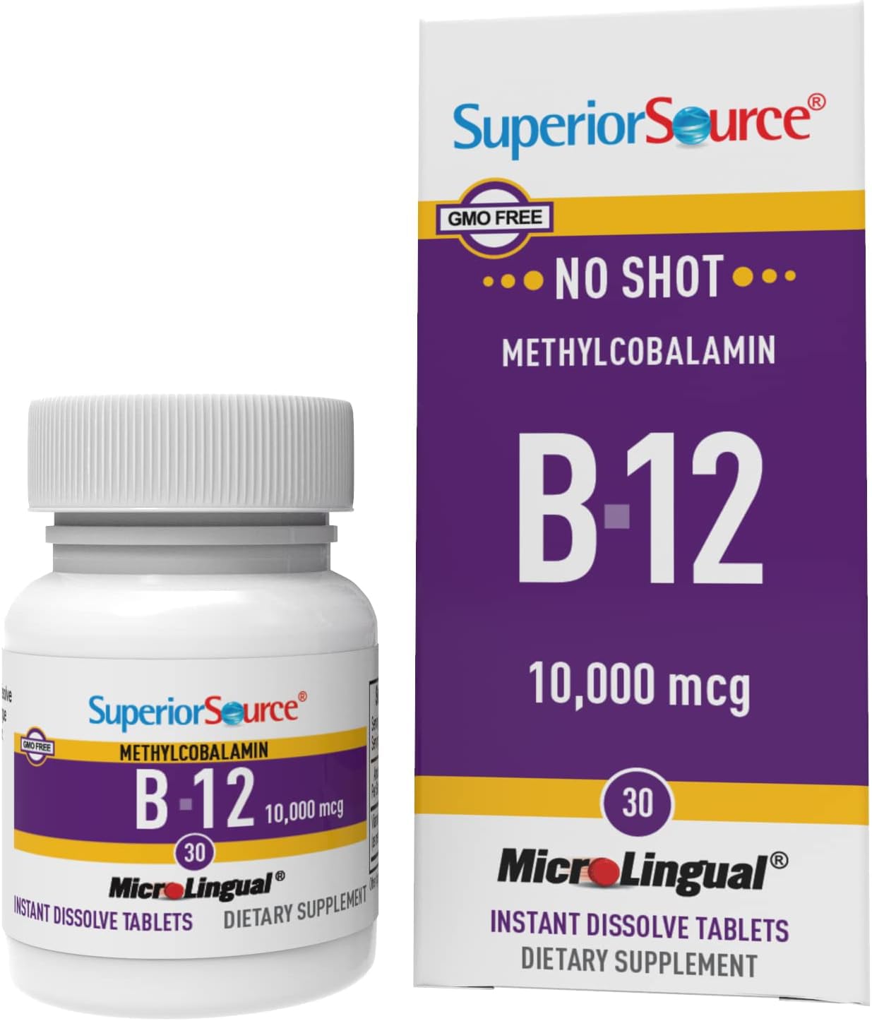 Superior Source B-12 sublingual metilcobalamina 10000 mcg frasco