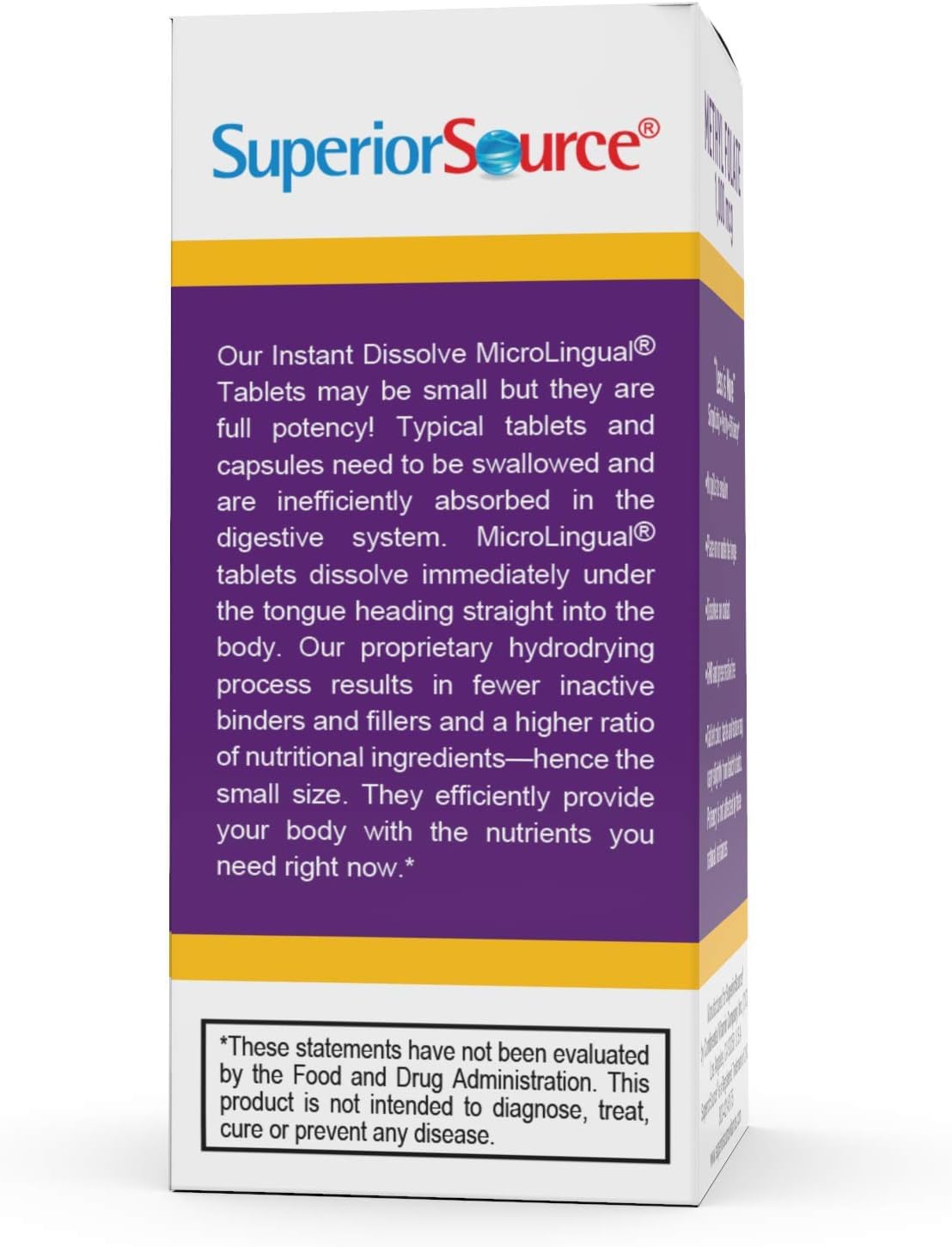 Superior source micro lingual micro tabletas metilfolato 1000 mcg