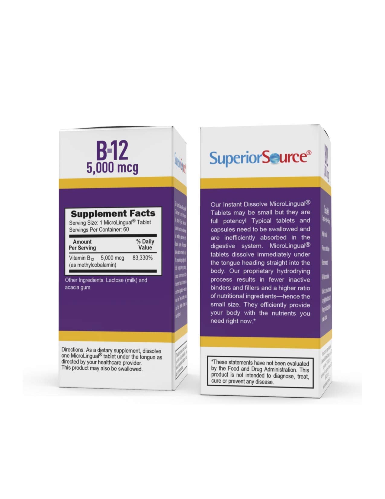 Superior Source pastillas sublinguales vitamina b-12 para energía