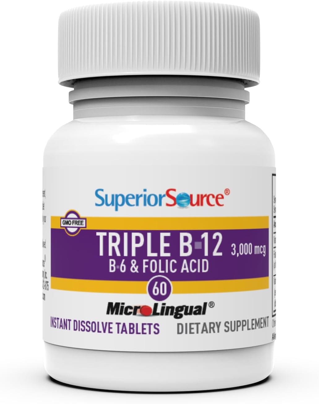 Superior Source suplemento B12 B6 ácido fólico para corazón y energía