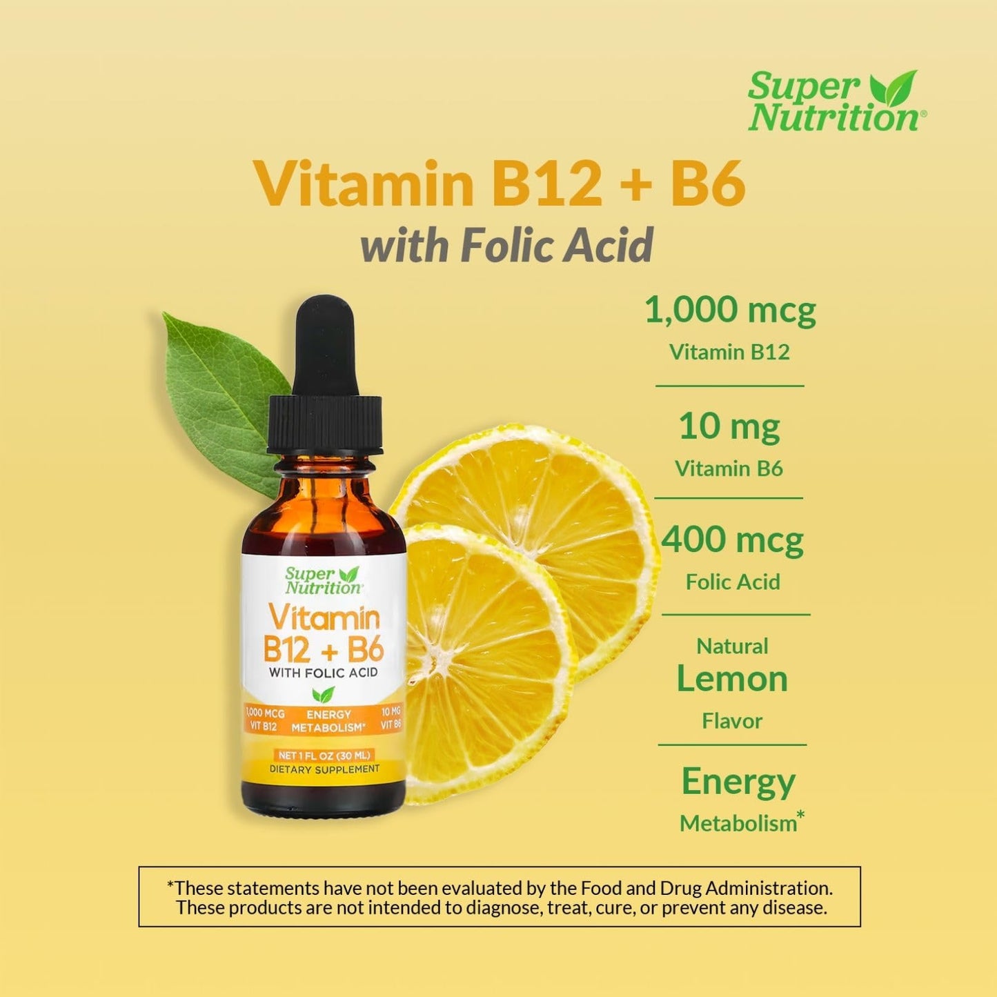 SuperNutrition Vitamina B12 + B6 para energía