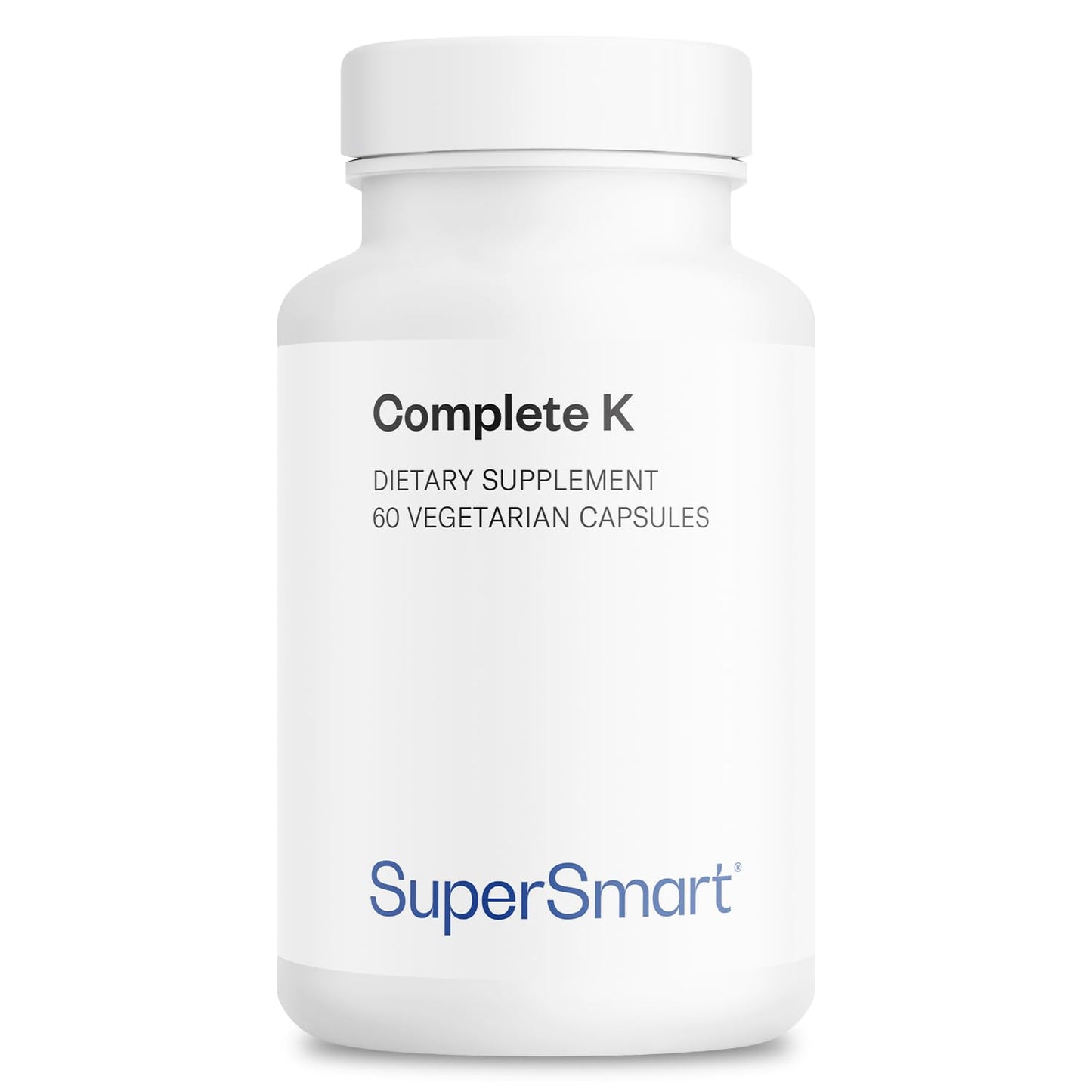 Supersmart Complete K suplemento vitaminas K1 y K2 frasco