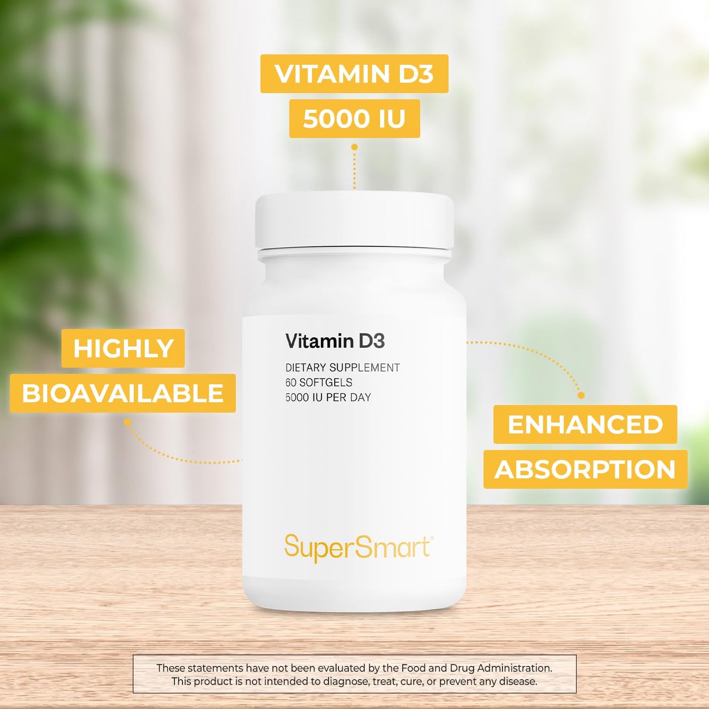 Supersmart Vitamina D3 suplemento alta potencia
