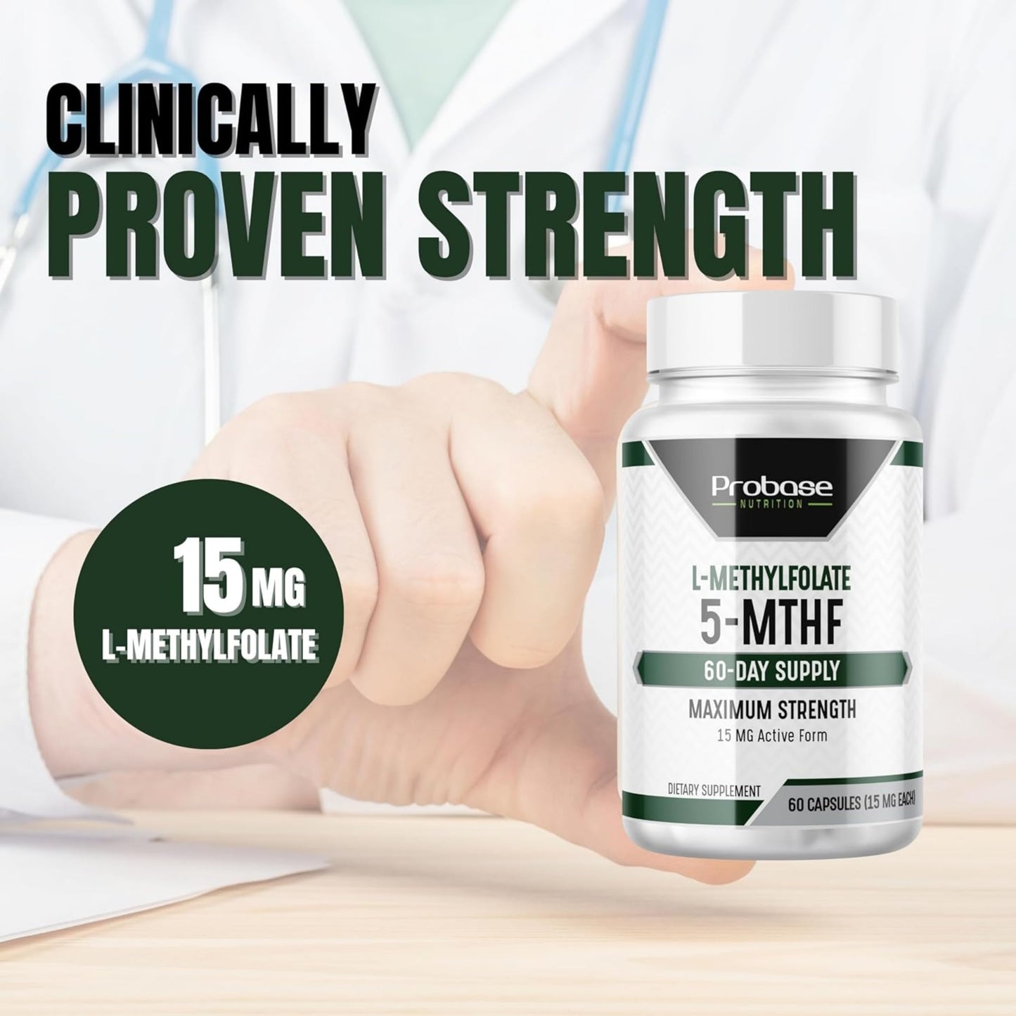 Suplemento 60 cápsulas L-Metilfolato Probase