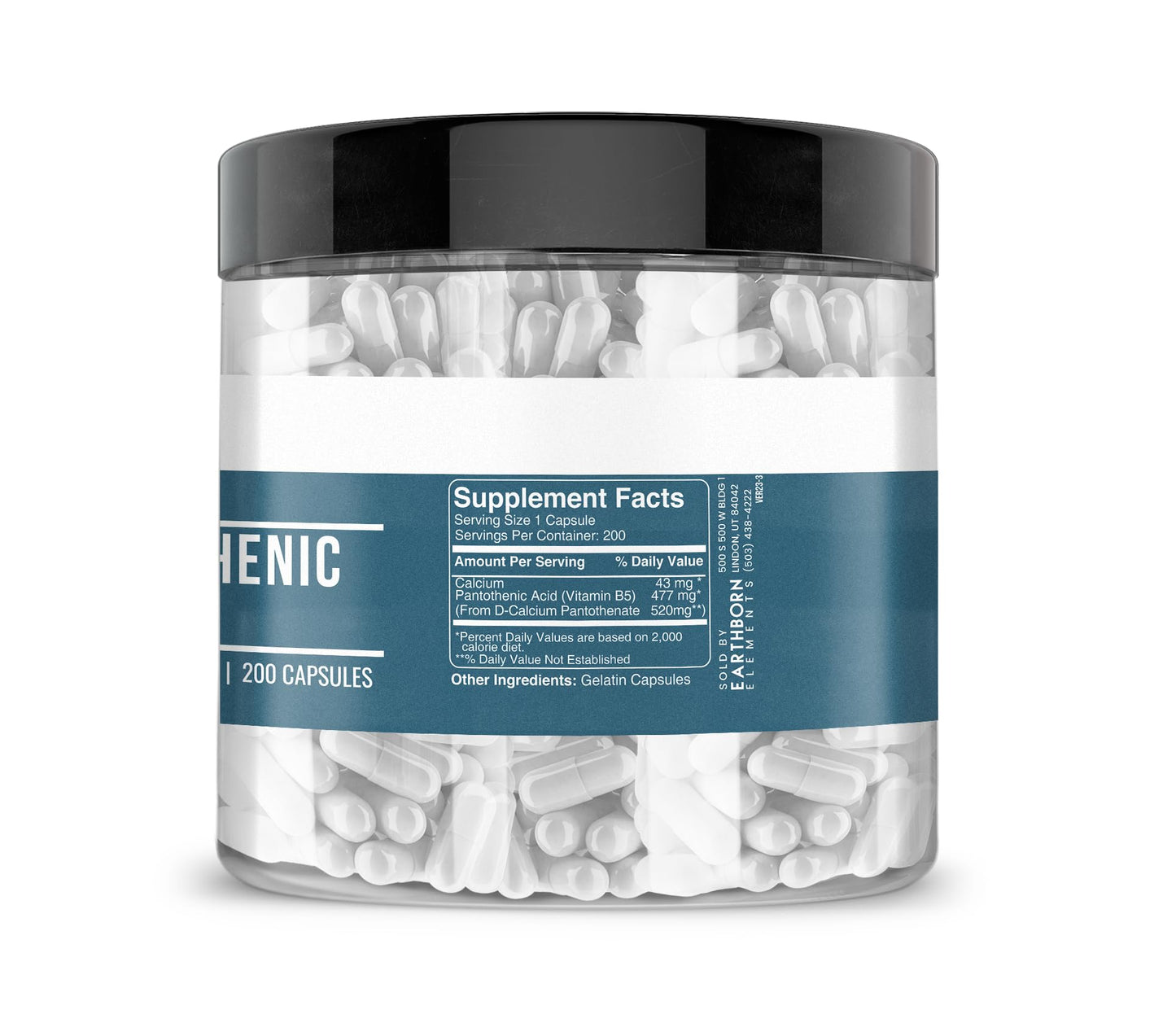 Suplemento Ácido Pantoténico Earthborn Elements puro