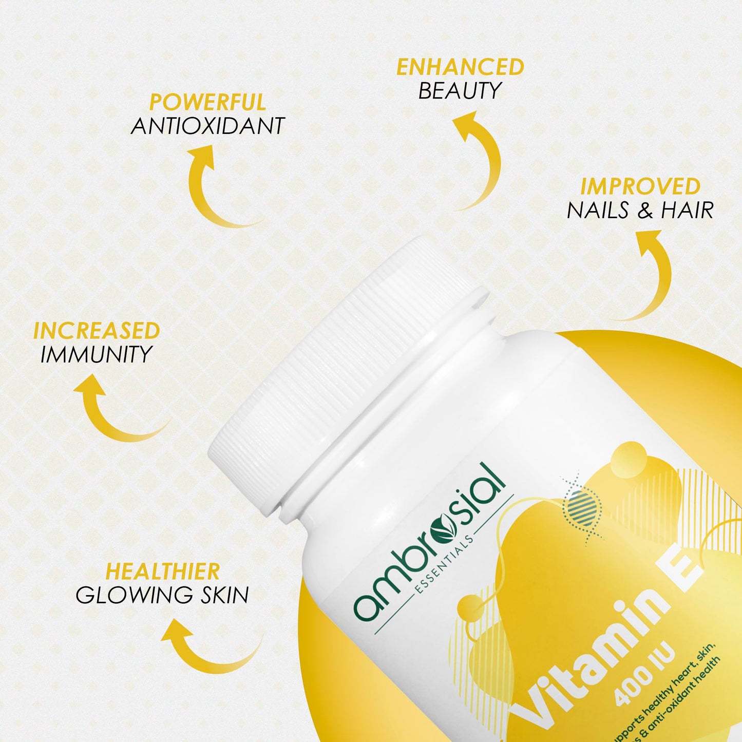 Suplemento ambrosial vitamina e cápsulas blandas 400 ui
