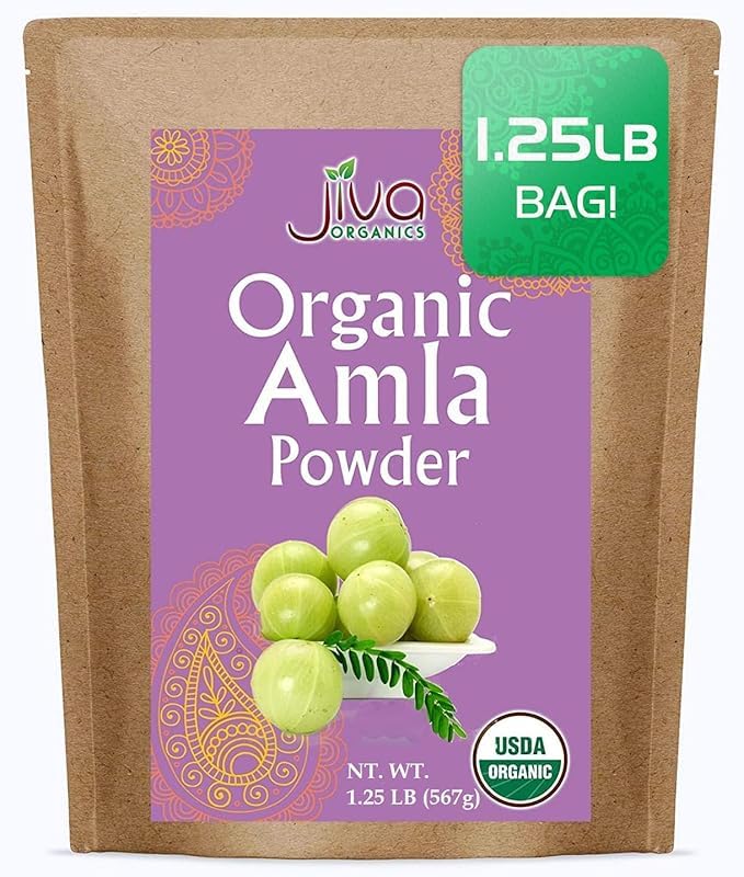 Suplemento amla Jiva Organics natural puro sin ogm 1.5 lb bolsa