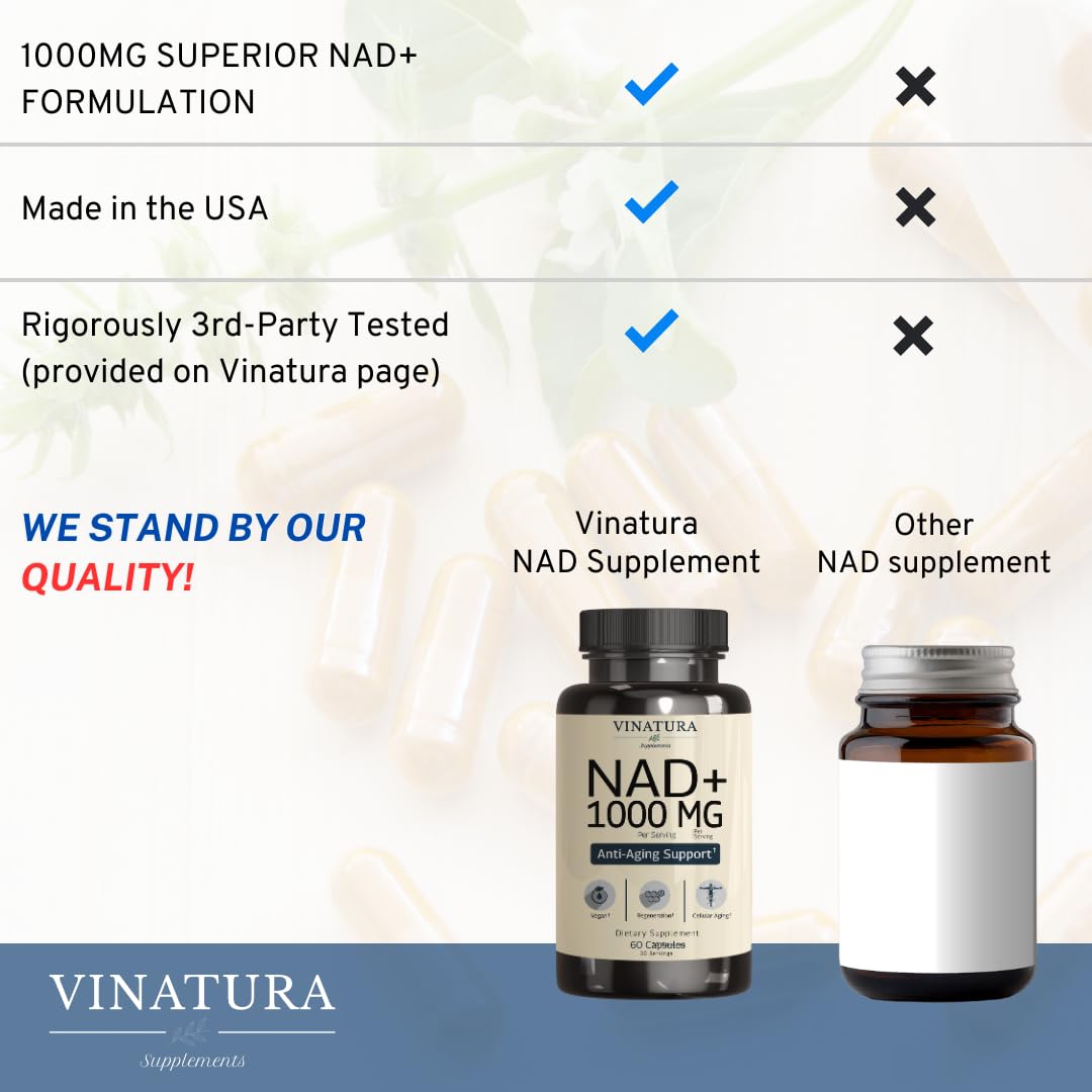 Suplemento anti edad NAD 1000mg VINATURA