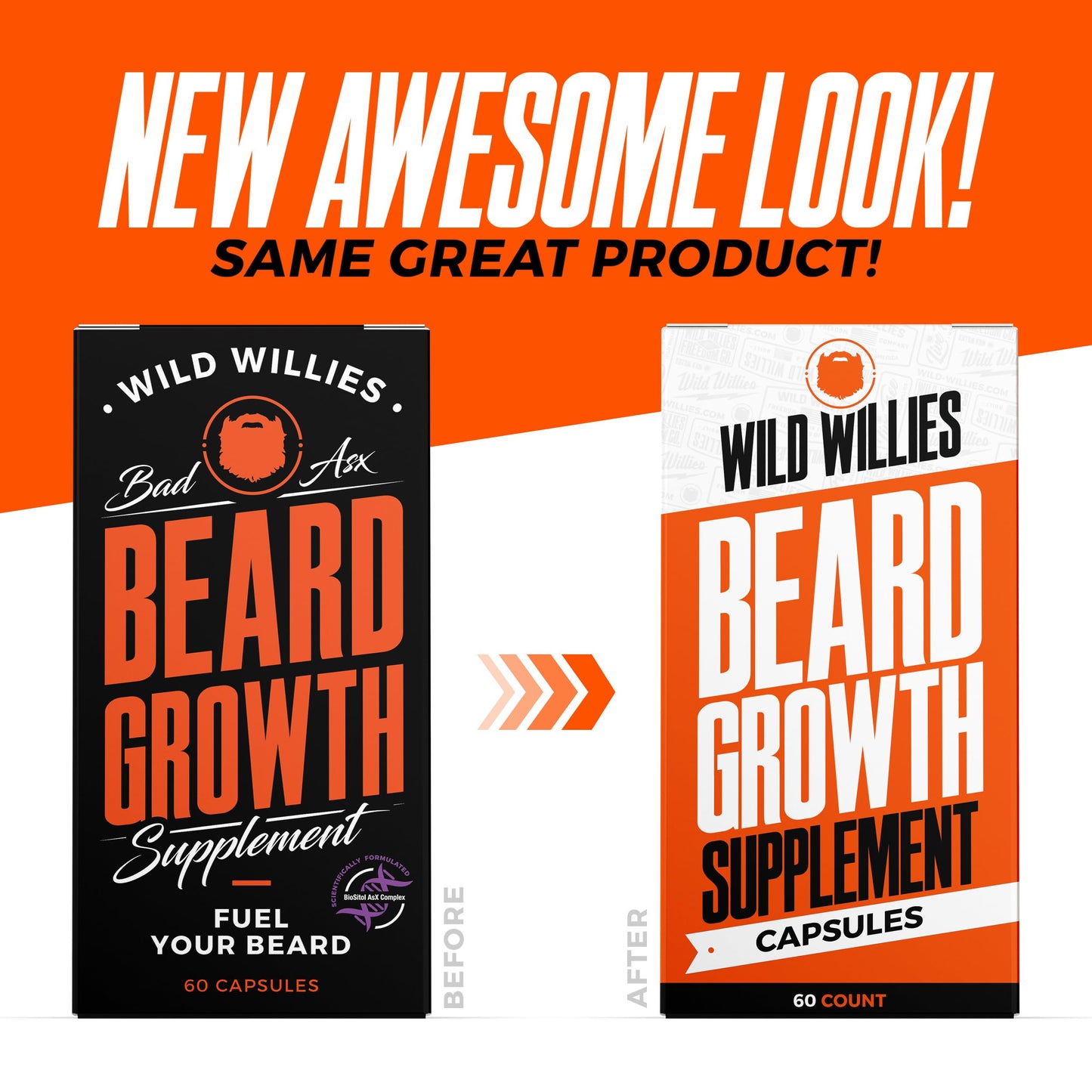 Suplemento anticaída para barba Wild Willies 60 cápsulas natural