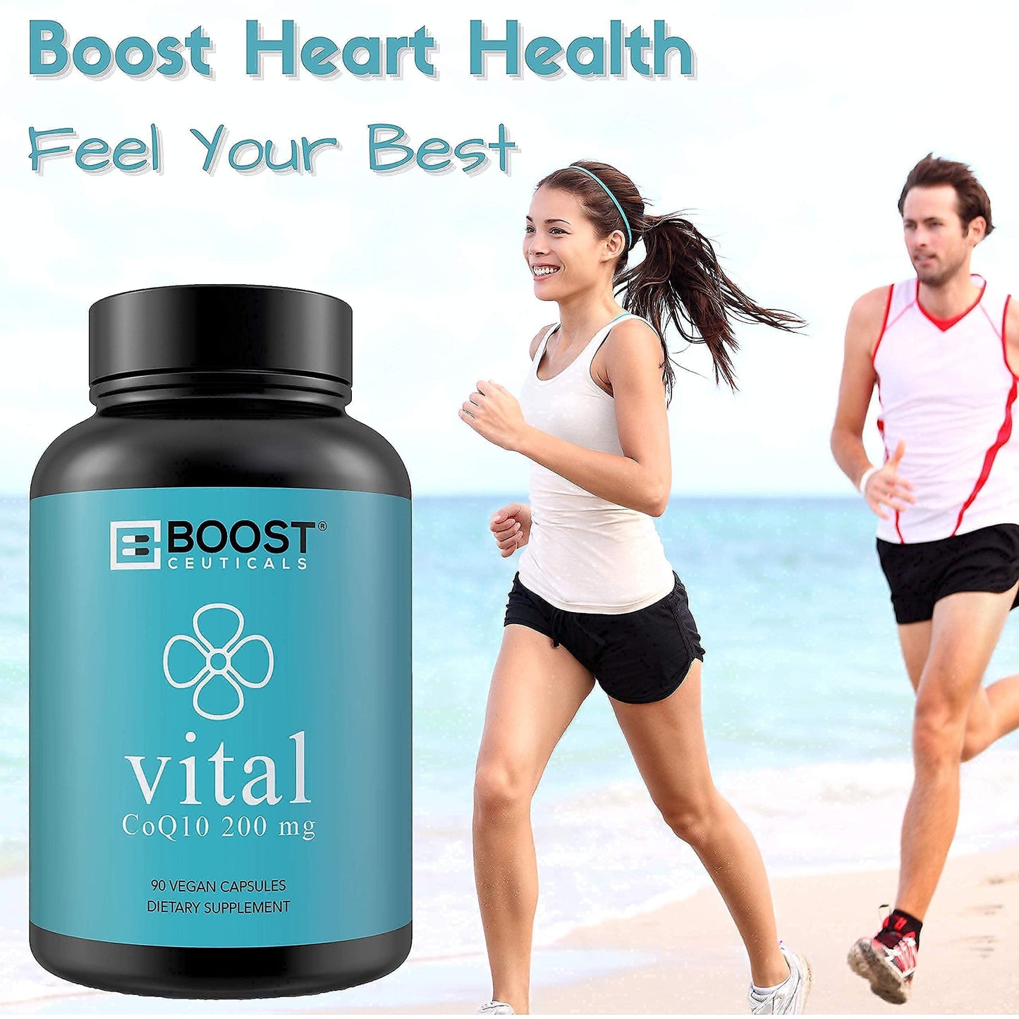 Suplemento antioxidante BoostCeuticals con vitamina e gamma y coq10 en cápsulas