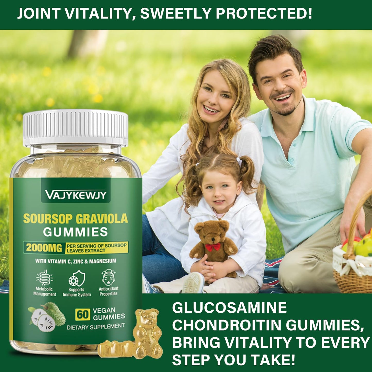 Suplemento antioxidante en gomitas sabor natural y digestivo