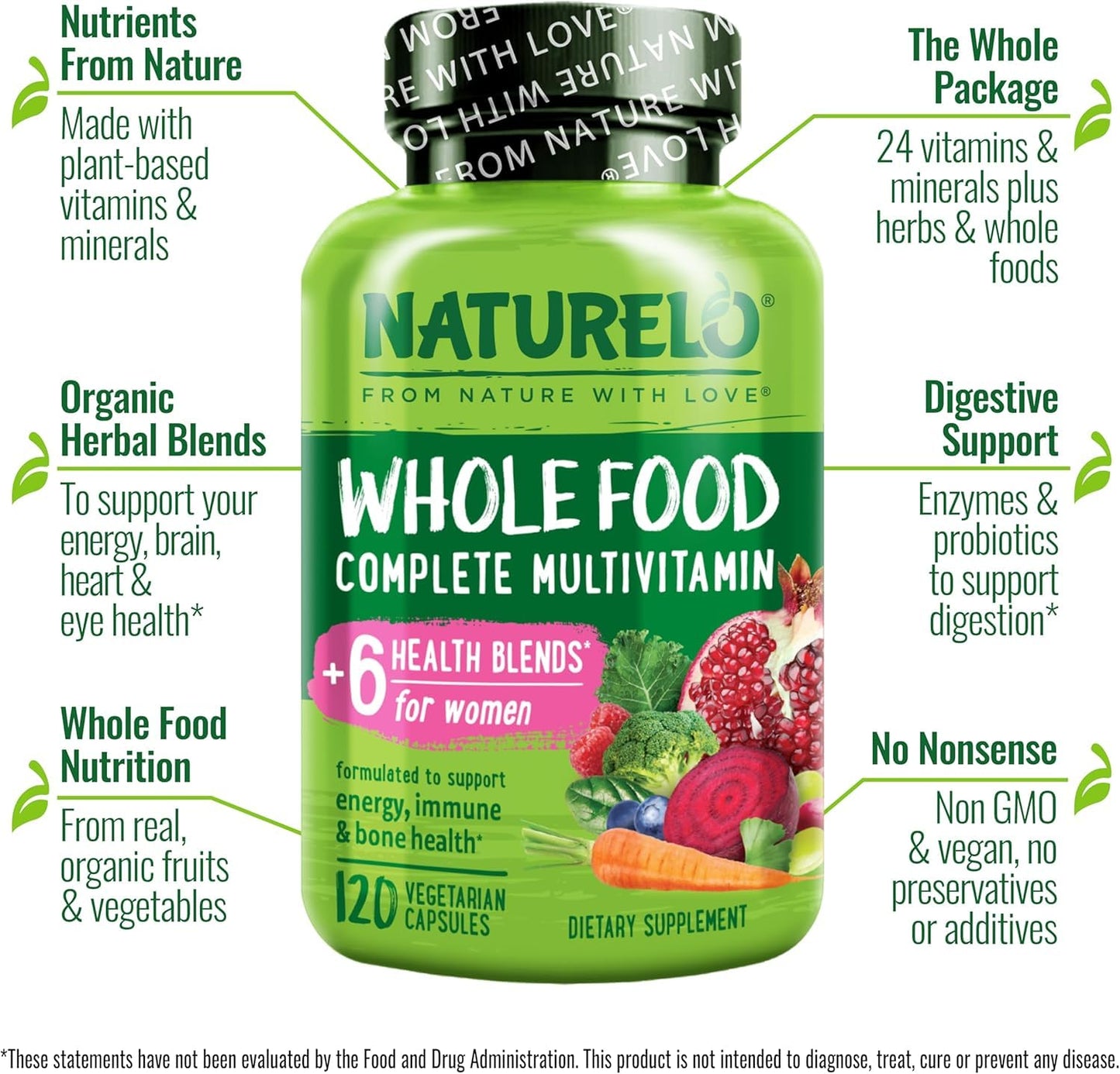 Suplemento antioxidante en multivitaminas Naturelo para mujeres