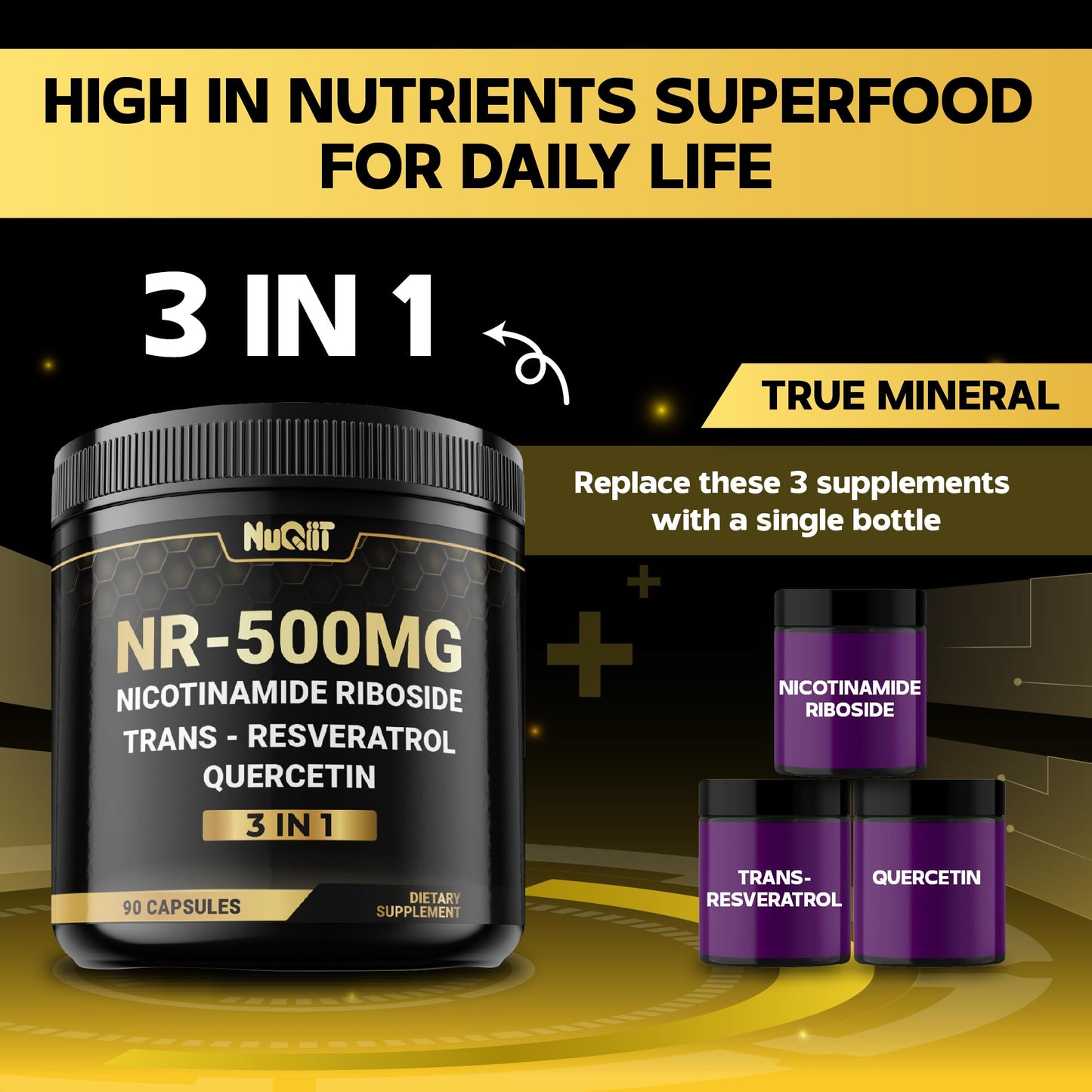 Suplemento antioxidante NUQIIT con resveratrol y quercetina