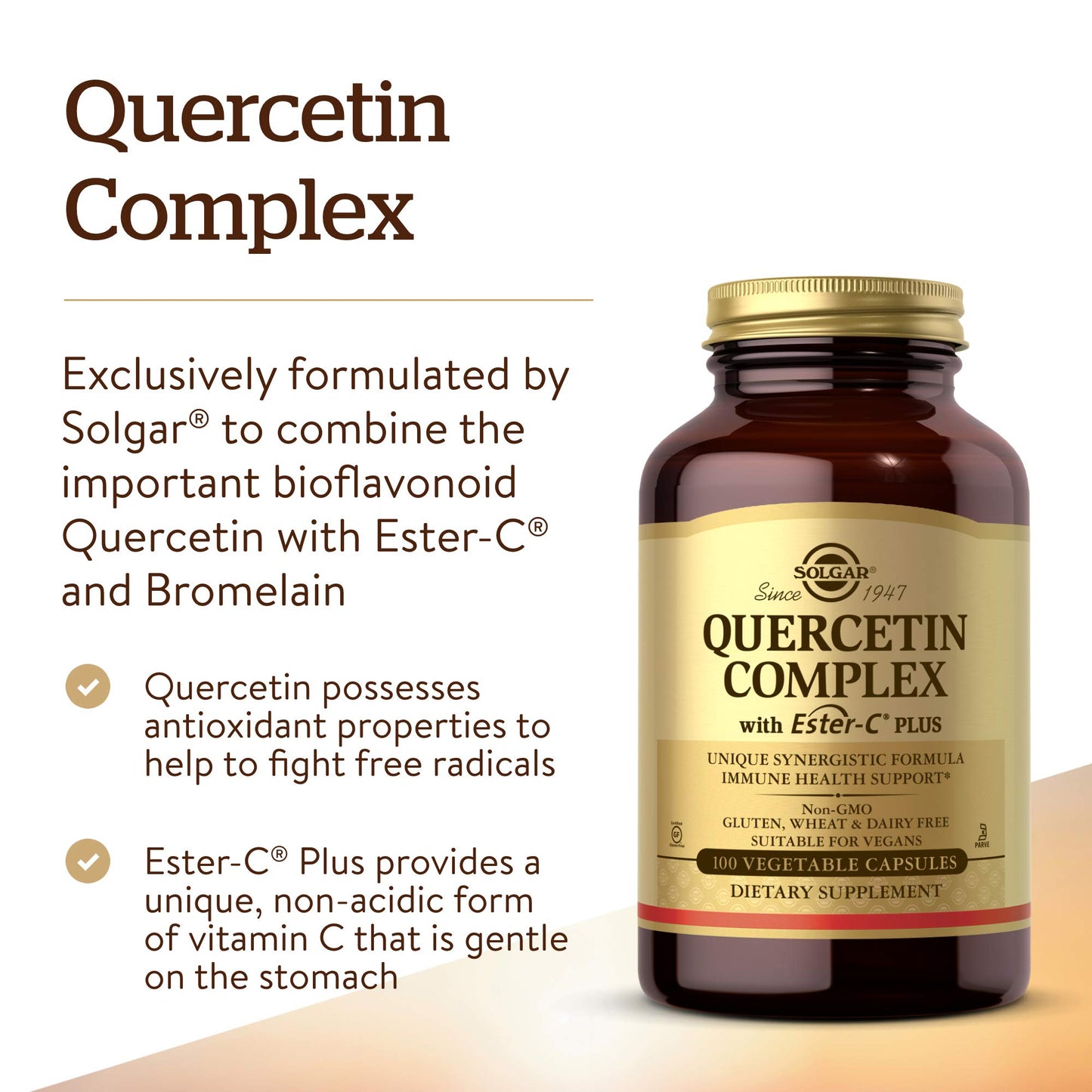 Suplemento antioxidante solgar vitaminas quercetina ester-c