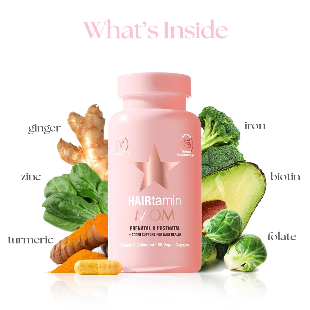 Suplemento antioxidante vegano HAIRtamin MOM 90 cápsulas