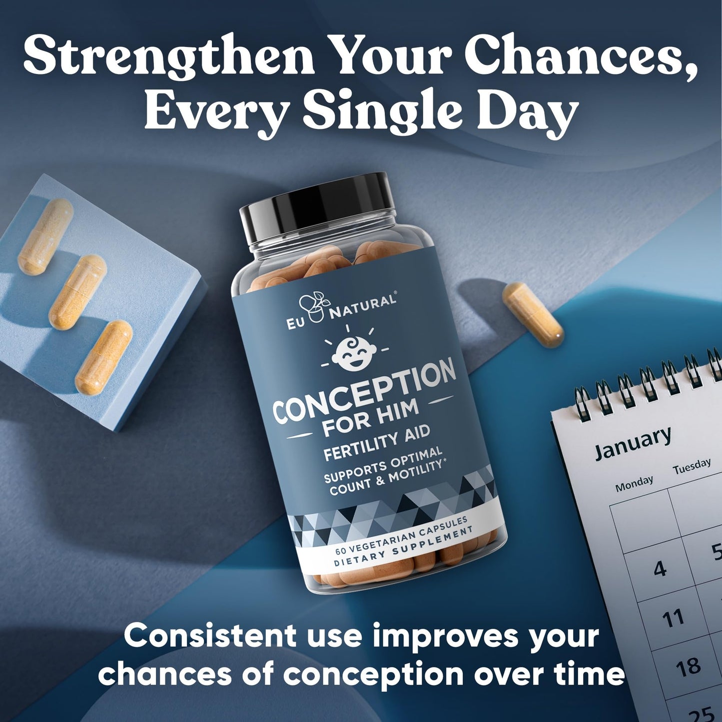 Suplemento Conception For Him con Ashwagandha y zinc para fertilidad