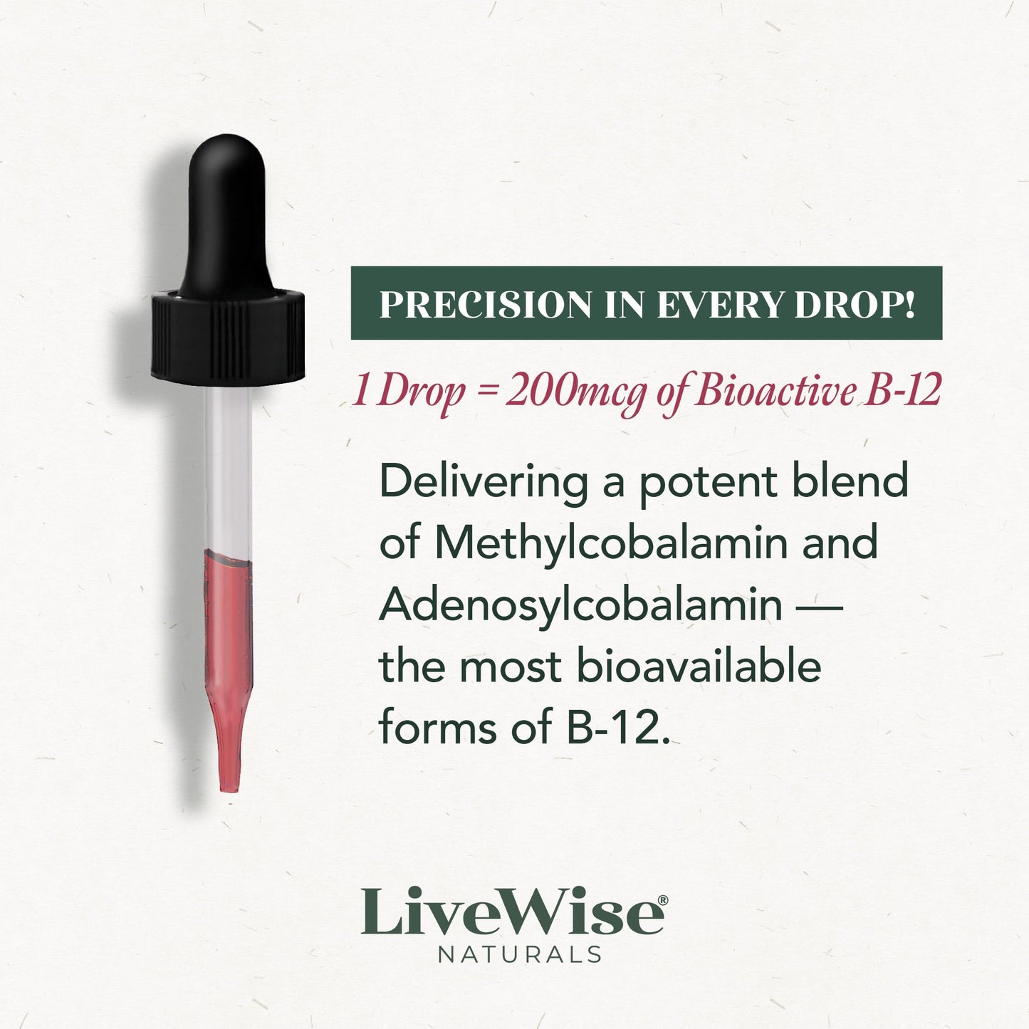 Suplemento b12 vegano sin gluten sin lácteos LiveWise Naturals