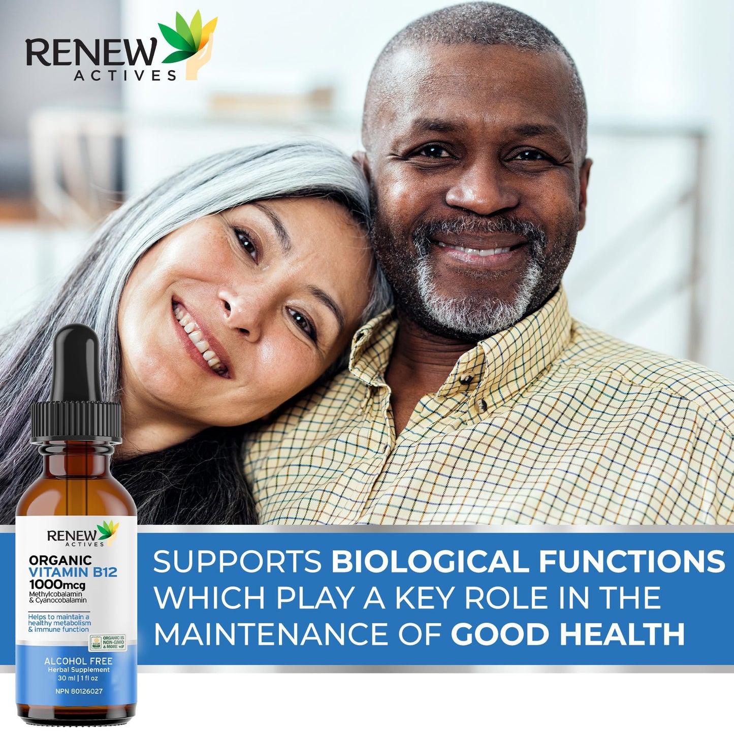 Suplemento b12 vitamínico líquido Renew Actives 30 ml, vegano
