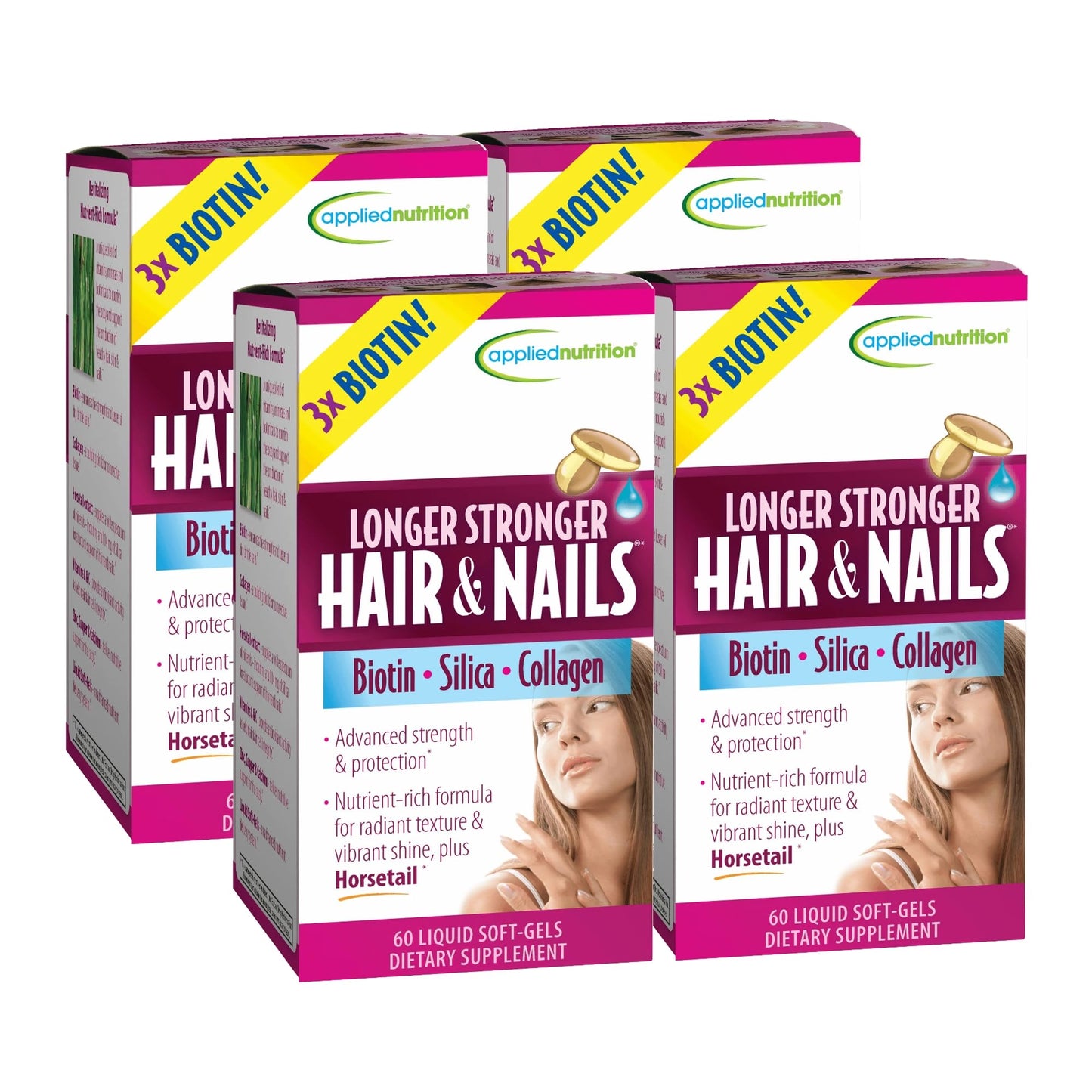Suplemento Beauty Applied Nutrition Longer Stronger Hair Nails